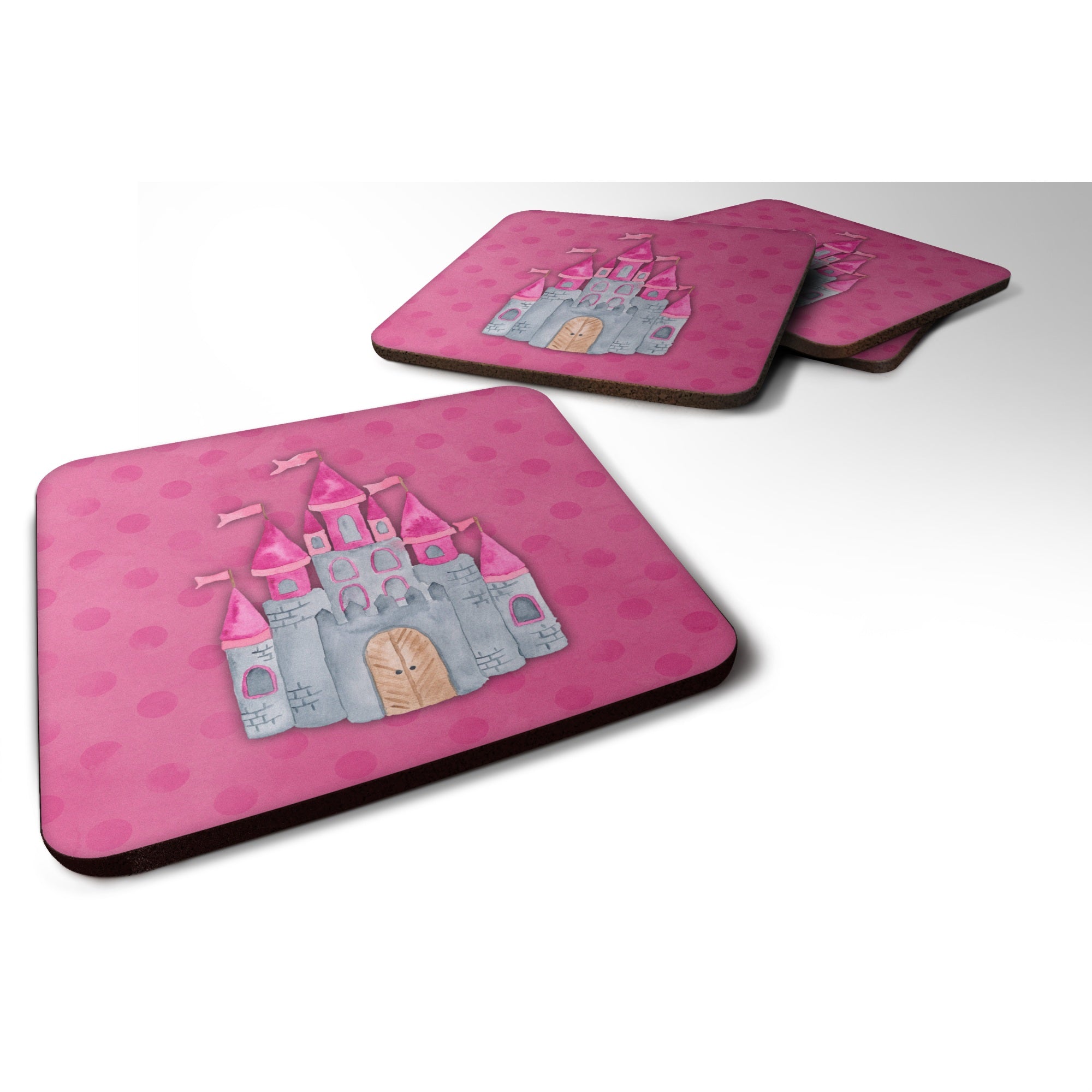 'Caroline'S Treasures Princess Castle Watercolor Decorative Coasters, 3.5, Multicolor''