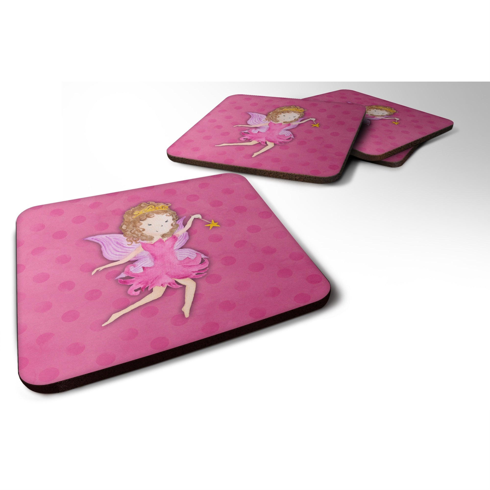 'Caroline'S Treasures Fairy Princess Watercolor Decorative Coasters, 3.5, Multicolor''