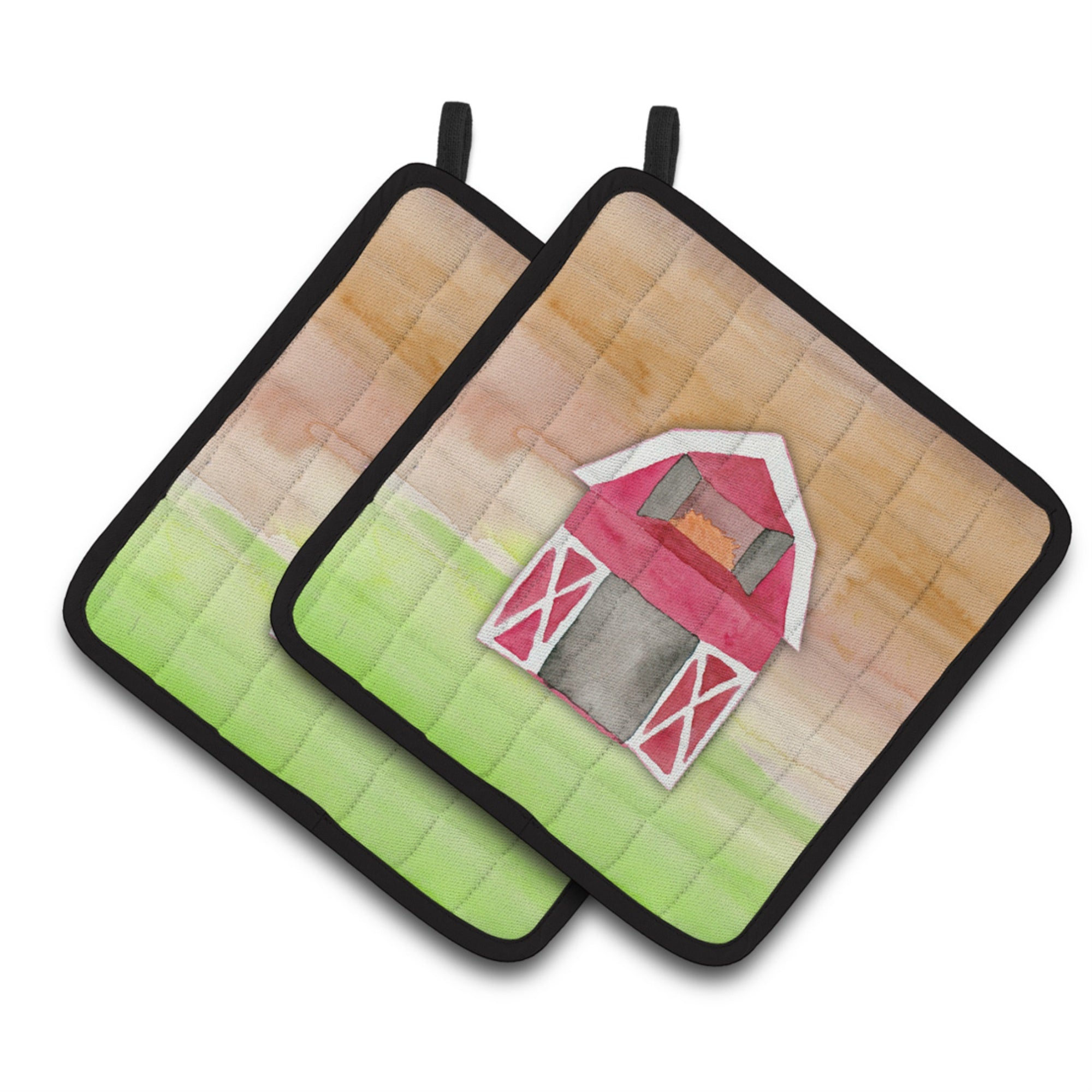 'Caroline'S Treasures Barn Watercolor Decorated Pot Holder, 7.5'''' X 7.5'''', Multicolor''