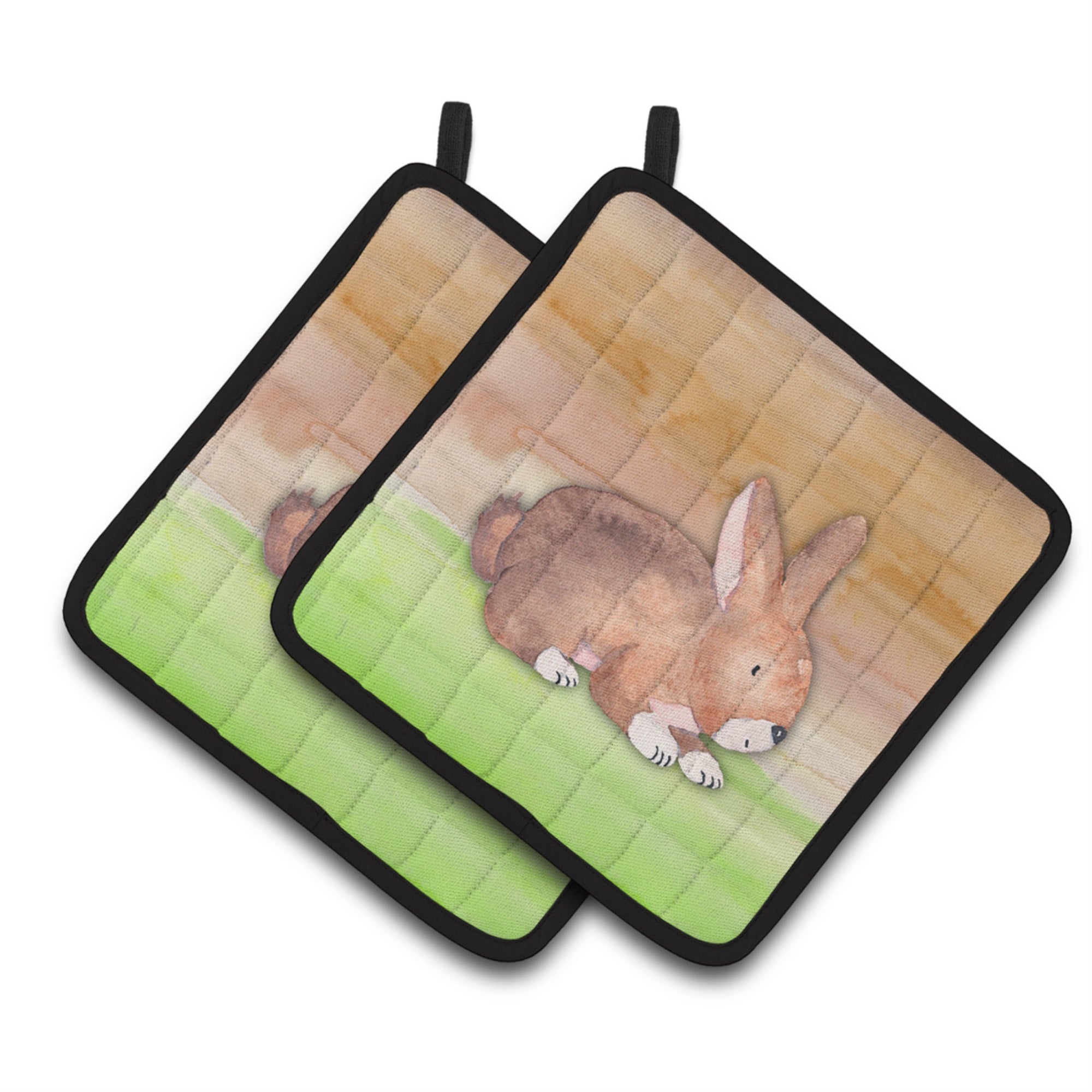 'Caroline'S Treasures Rabbit Watercolor Decorated Pot Holder, 7.5'''' X 7.5'''', Multicolor''