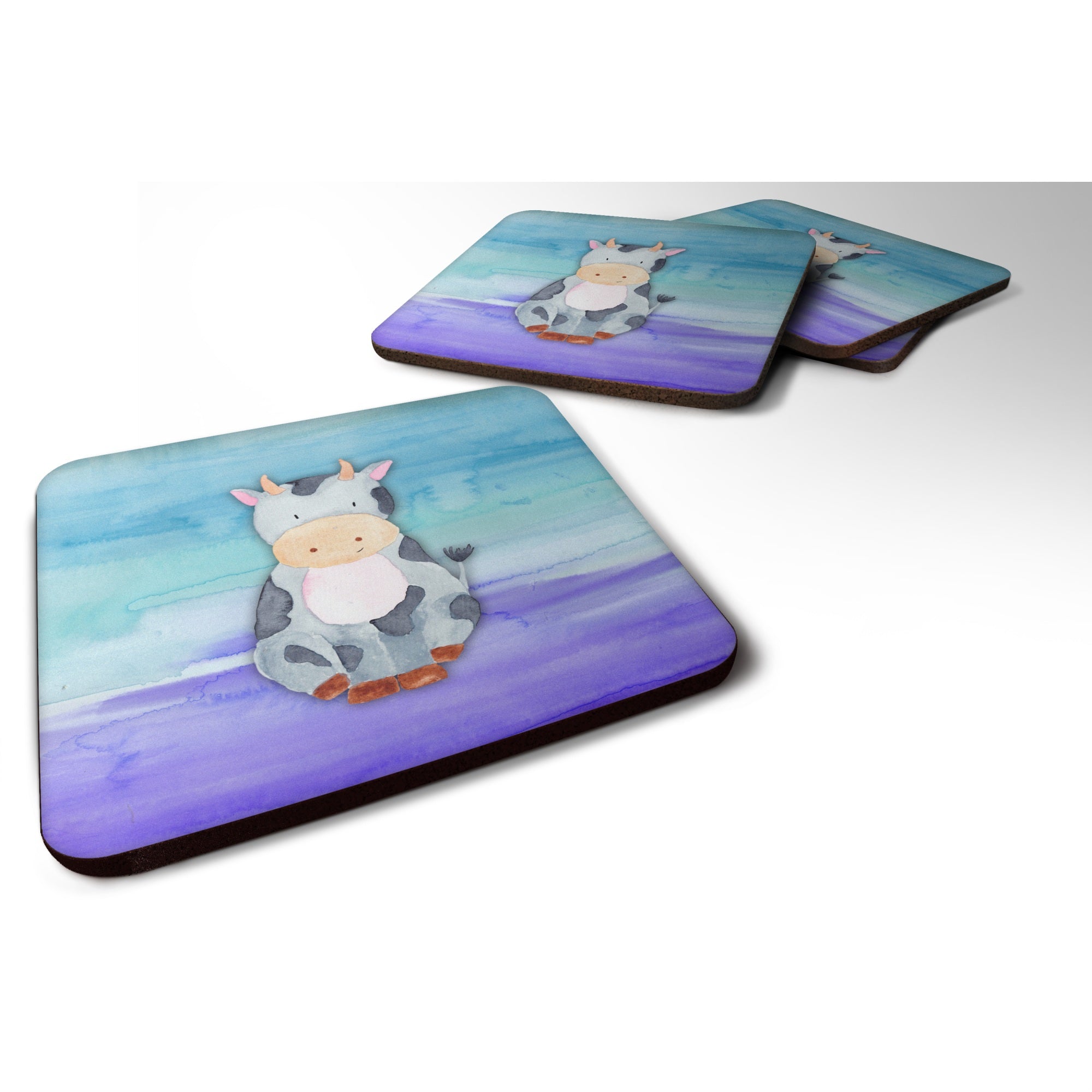 'Caroline'S Treasures Cow Watercolor Decorative Coasters, 3.5, Multicolor''