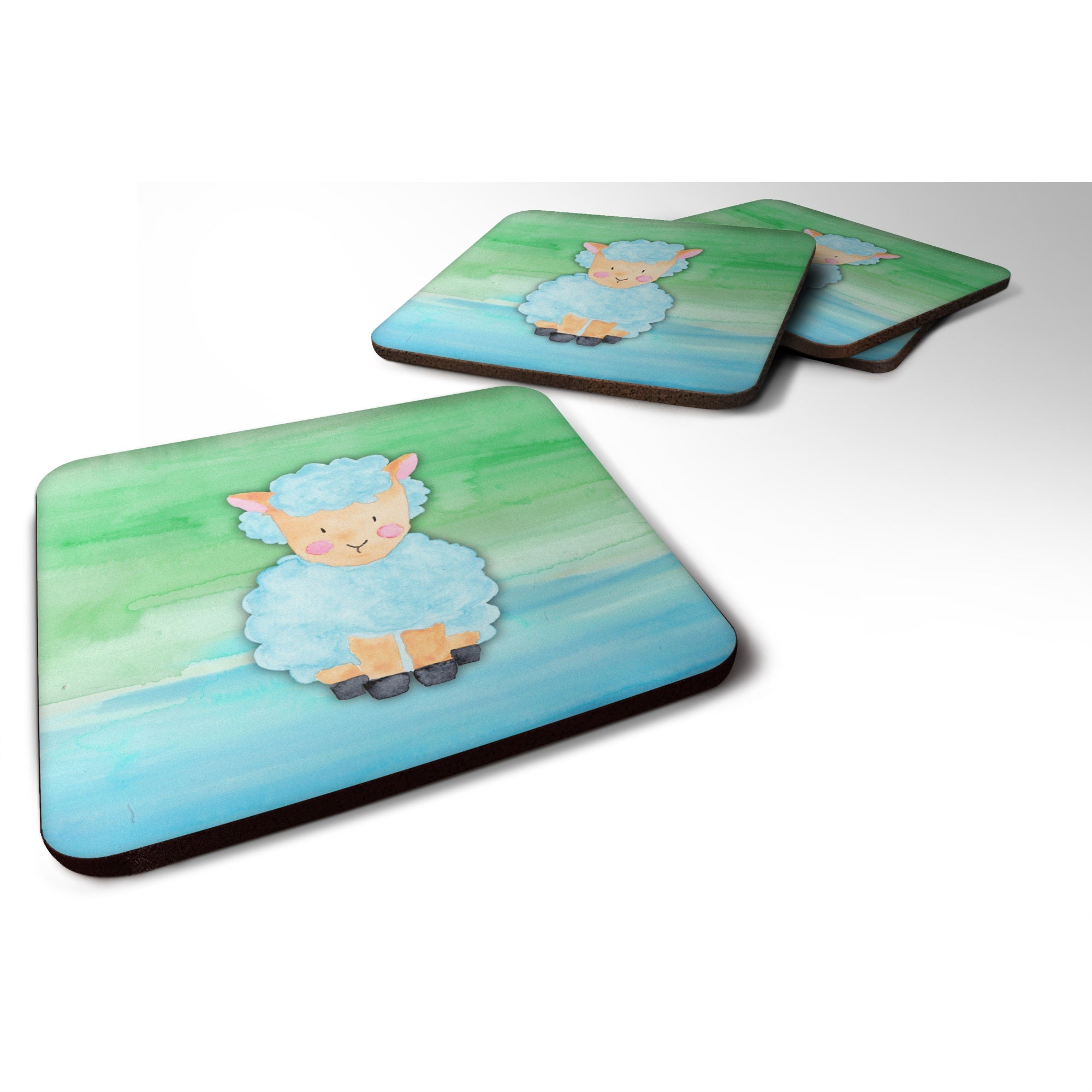 'Caroline'S Treasures Sheep Lamb Watercolor Decorative Coasters, 3.5, Multicolor''