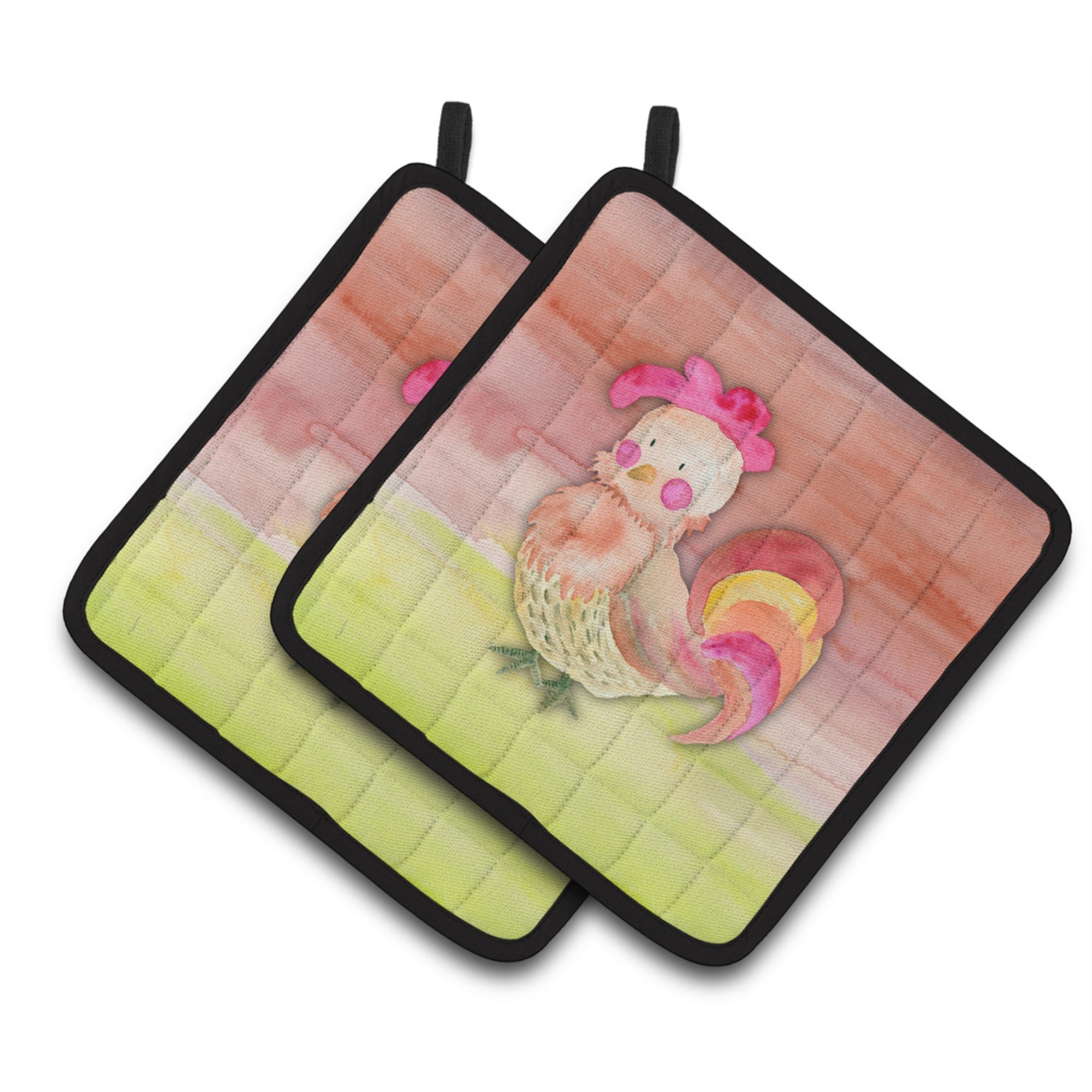 'Caroline'S Treasures Rooster Watercolor Decorated Pot Holder, 7.5'''' X 7.5'''', Multicolor''