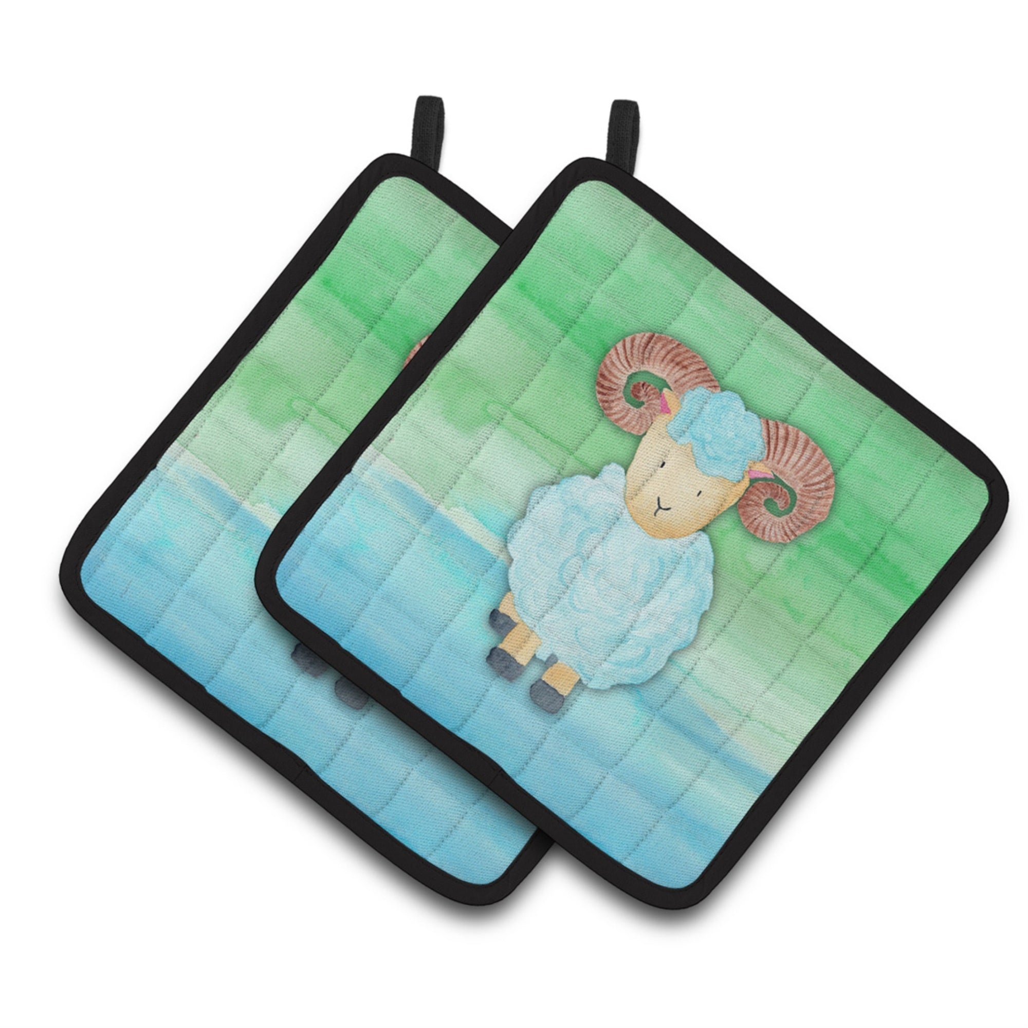 'Caroline'S Treasures Ram Sheep Watercolor Decorated Pot Holder, 7.5'''' X 7.5'''', Multicolor''