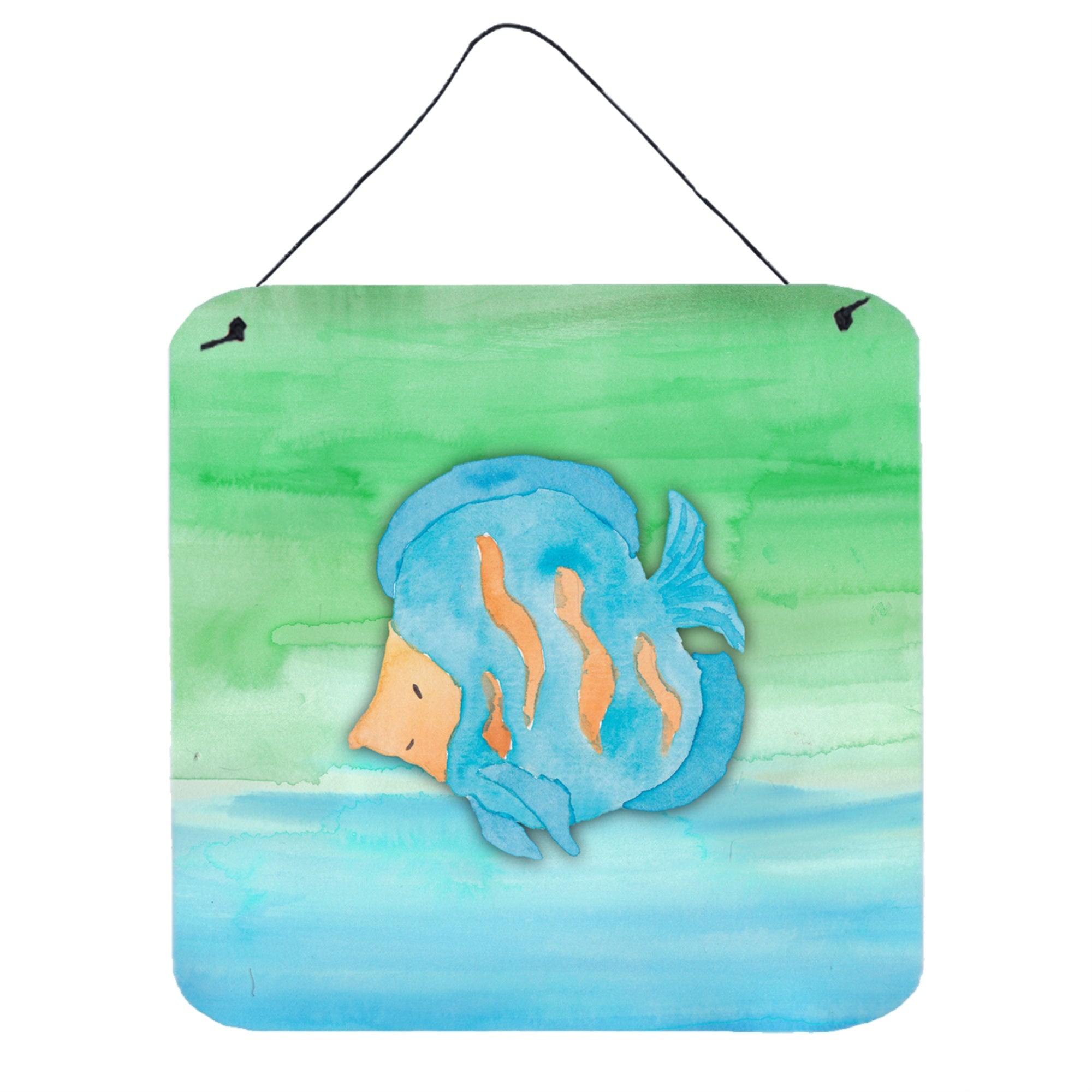 'Caroline'S Treasures Blue Fish Watercolor Metal Print, 6'''' X 6'''', Multicolor''