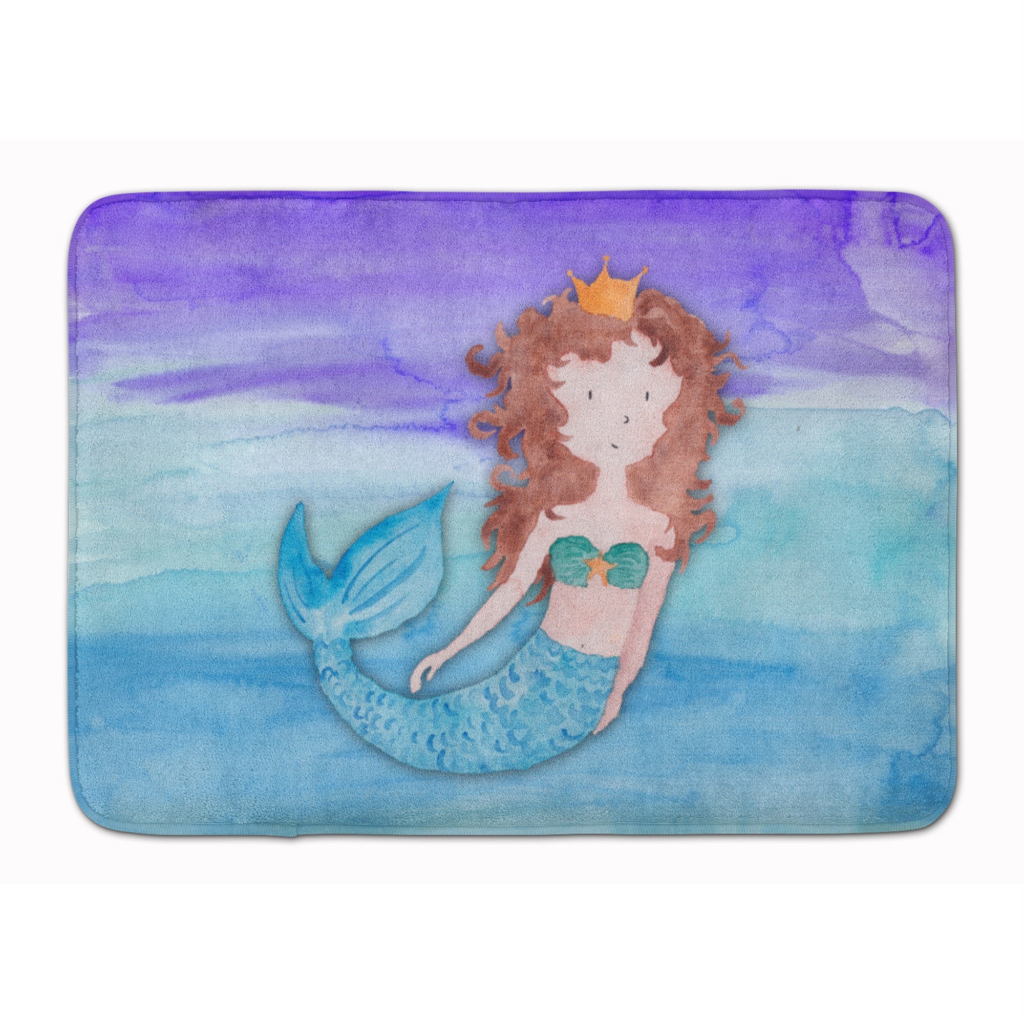 'Caroline'S Treasures Brunette Mermaid Watercolor Floor Mat, 19'''' X 27'''', Multicolor''