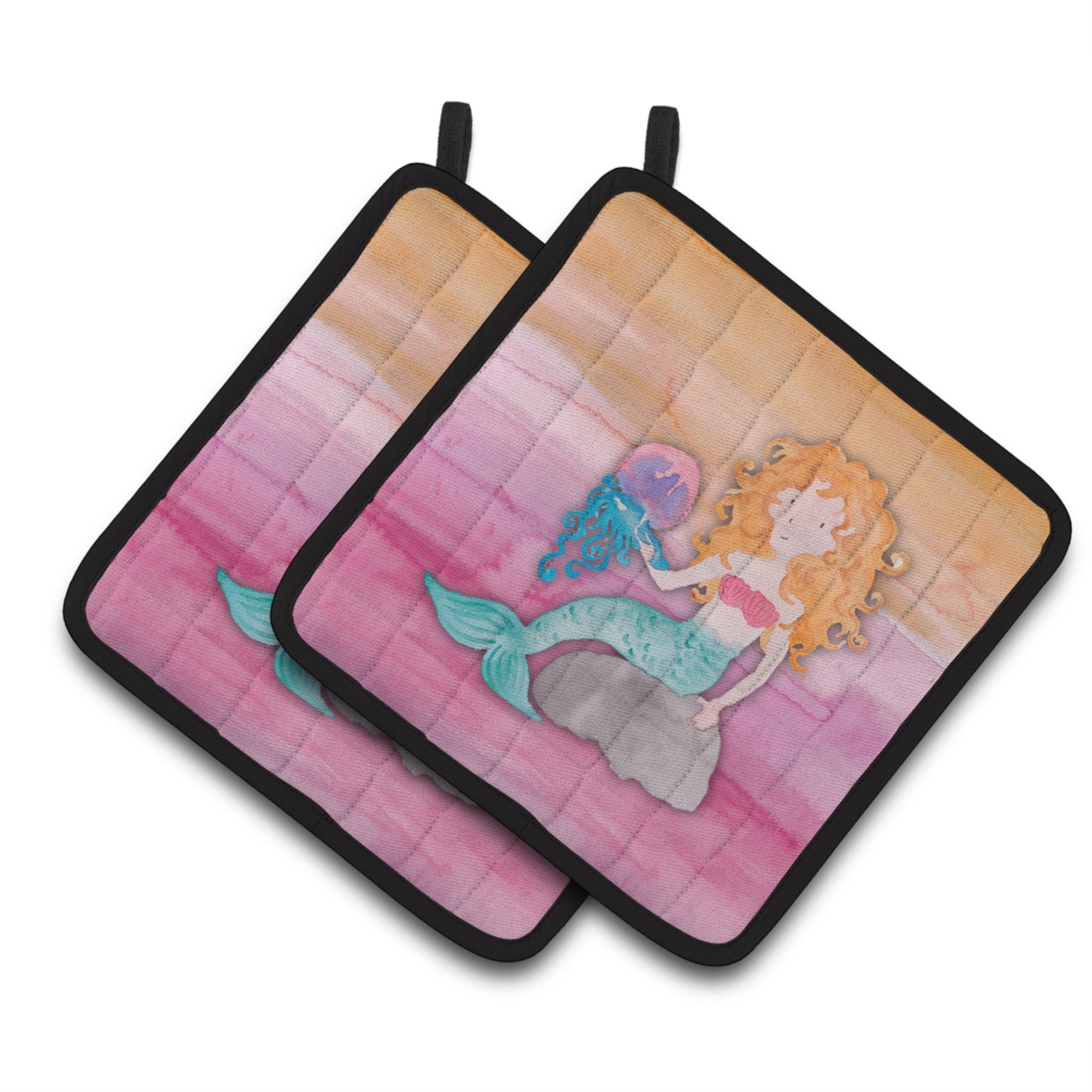 'Caroline'S Treasures Blonde Mermaid Watercolor Decorated Pot Holder, 7.5'''' X 7.5'''', Multicolor''