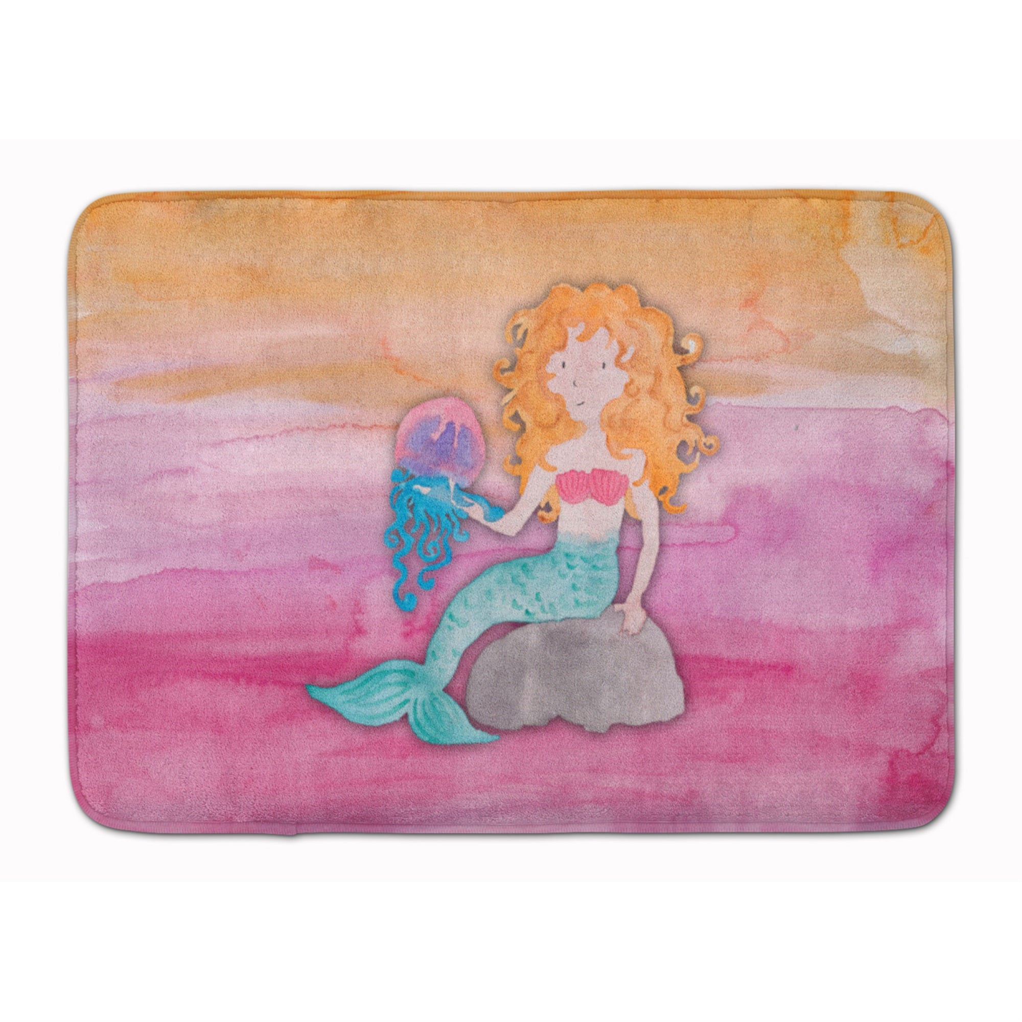 'Caroline'S Treasures Blonde Mermaid Watercolor Floor Mat, 19'''' X 27'''', Multicolor''