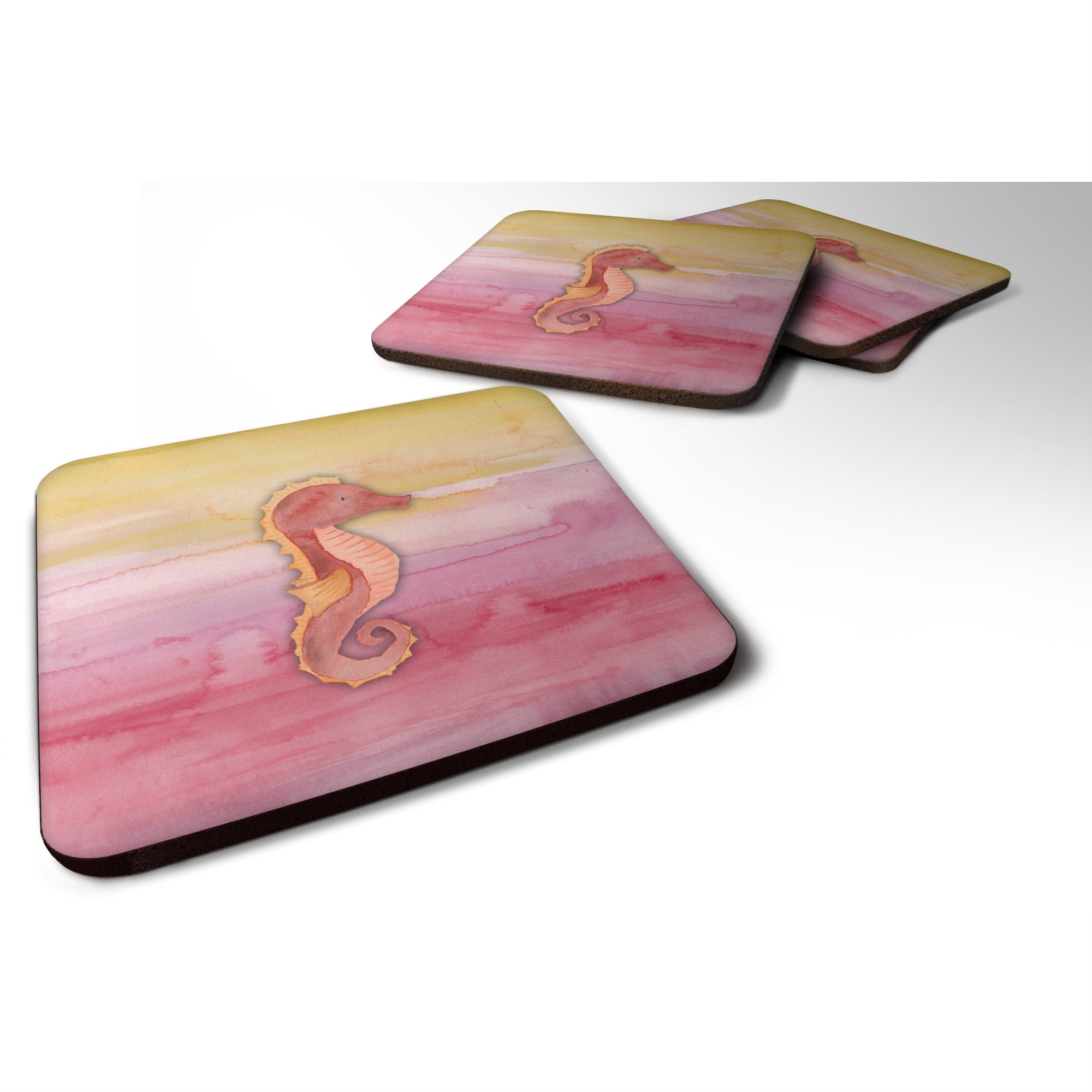 'Caroline'S Treasures Seahorse Watercolor Decorative Coasters, 3.5, Multicolor''