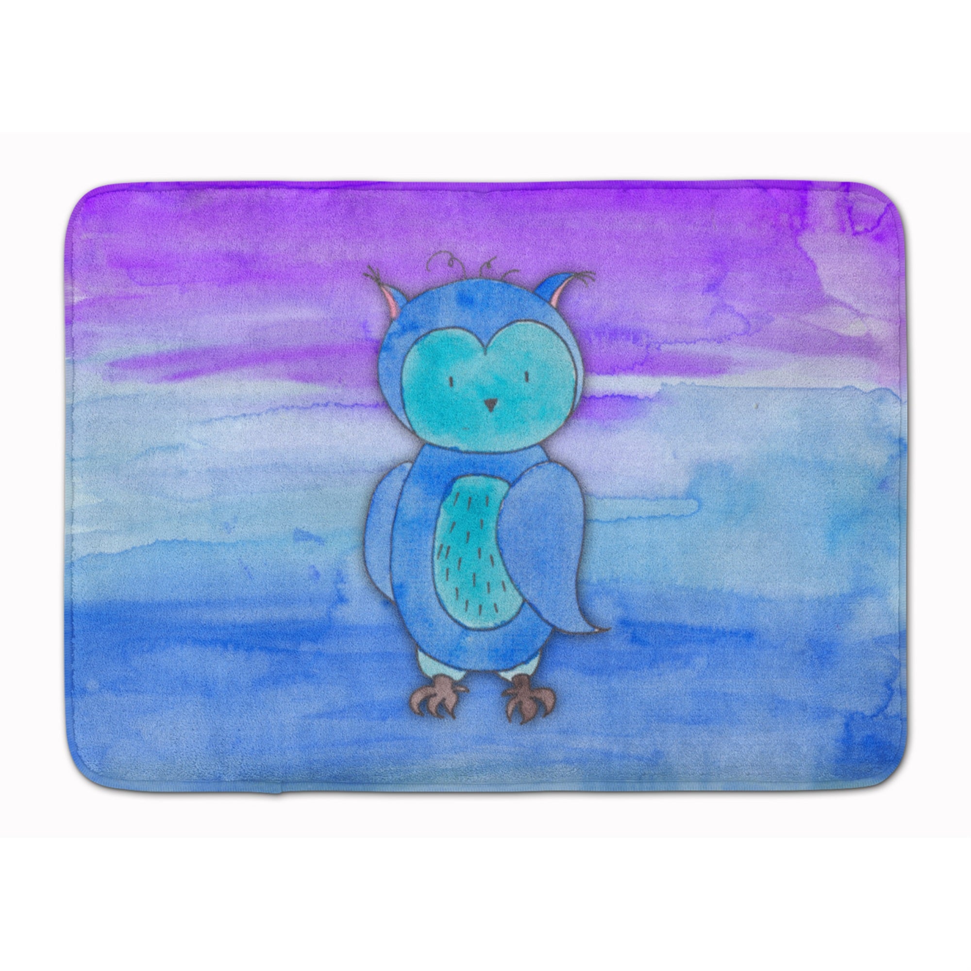'Caroline'S Treasures Blue Owl Watercolor Floor Mat, 19'''' X 27'''', Multicolor''