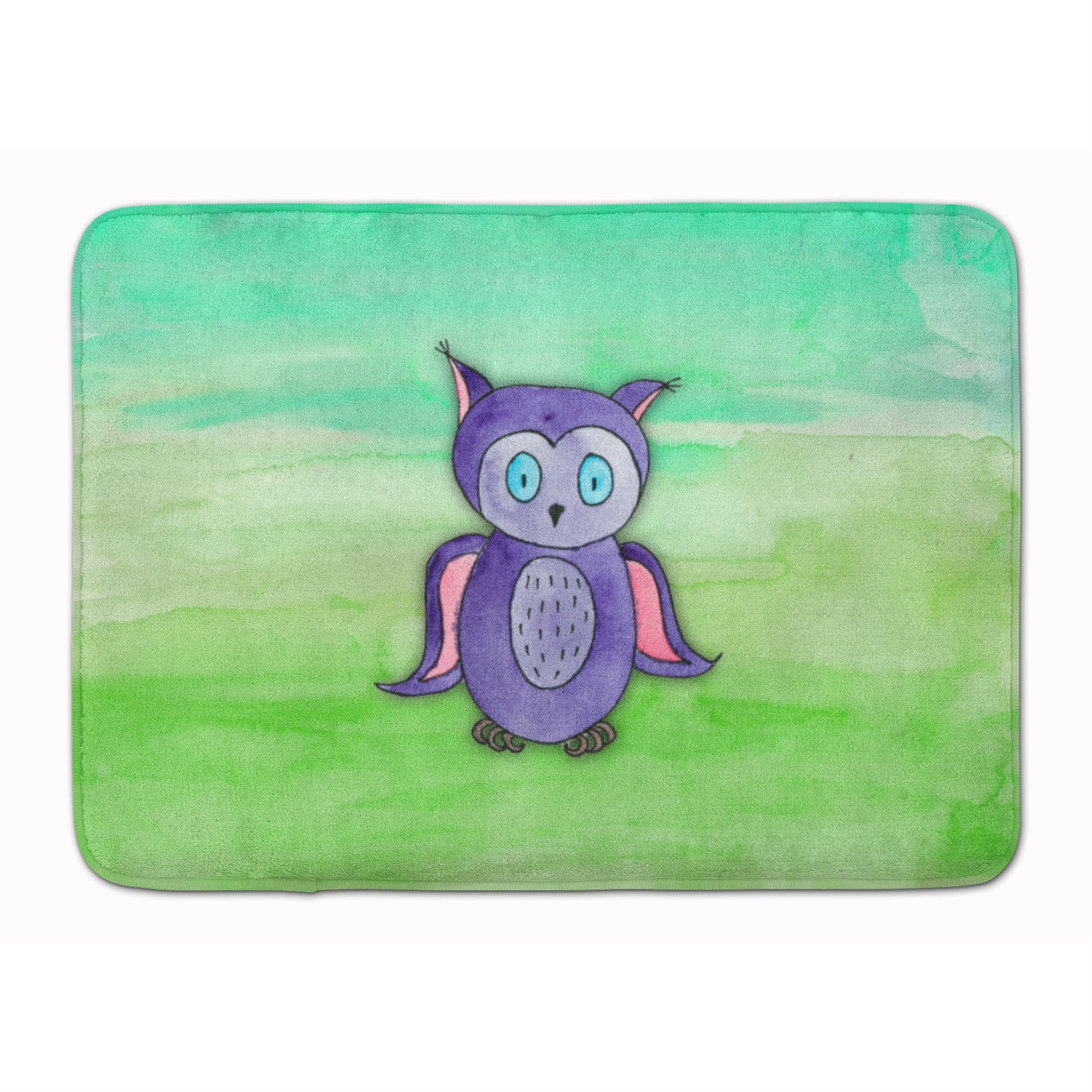 'Caroline'S Treasures Purple Owl Watercolor Floor Mat, 19'''' X 27'''', Multicolor''