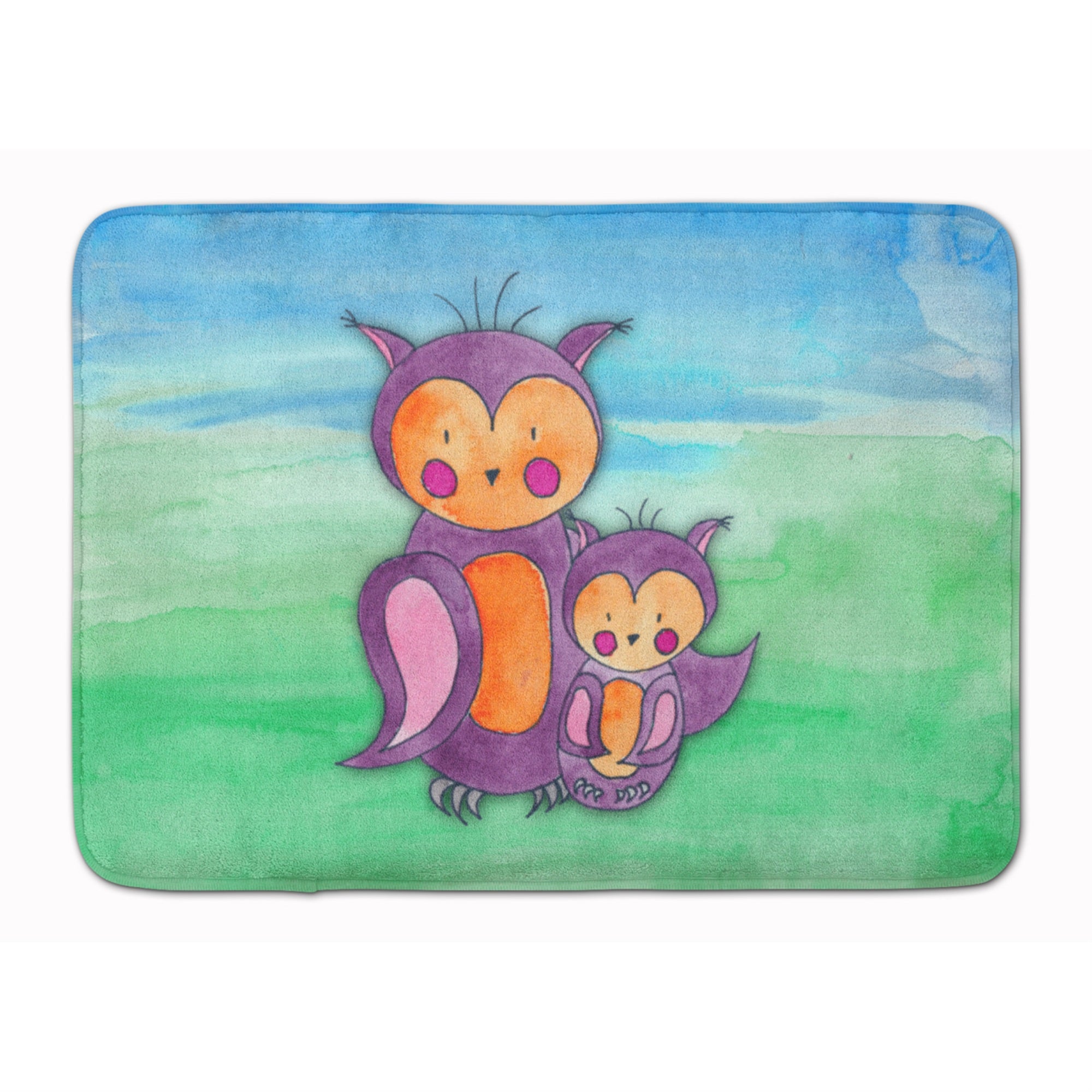 'Caroline'S Treasures Momma And Baby Owl Watercolor Floor Mat, 19'''' X 27'''', Multicolor''