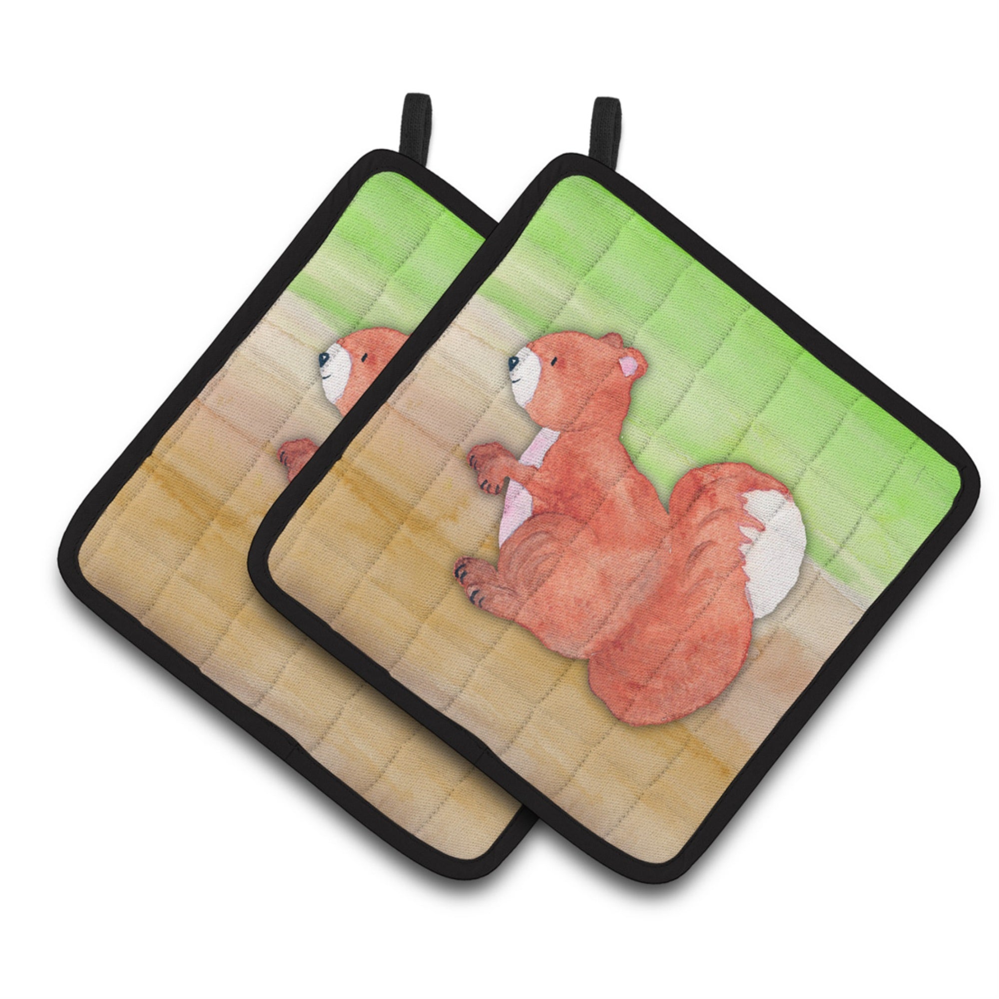 'Caroline'S Treasures Squirrel Watercolor Decorated Pot Holder, 7.5'''' X 7.5'''', Multicolor''