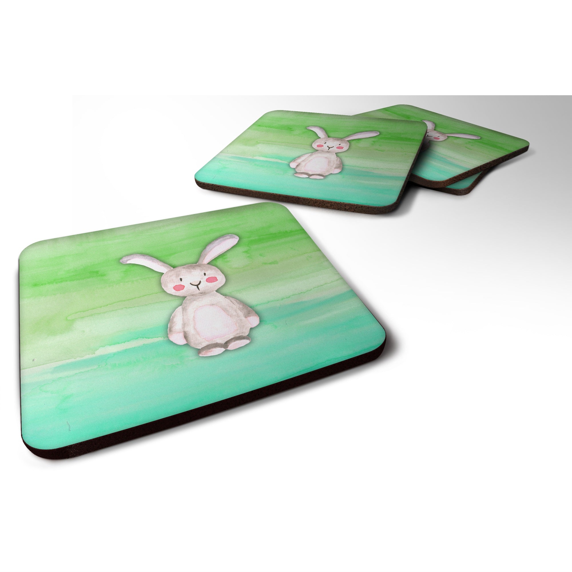 'Caroline'S Treasures Bunny Rabbit Watercolor Decorative Coasters, 3.5, Multicolor''