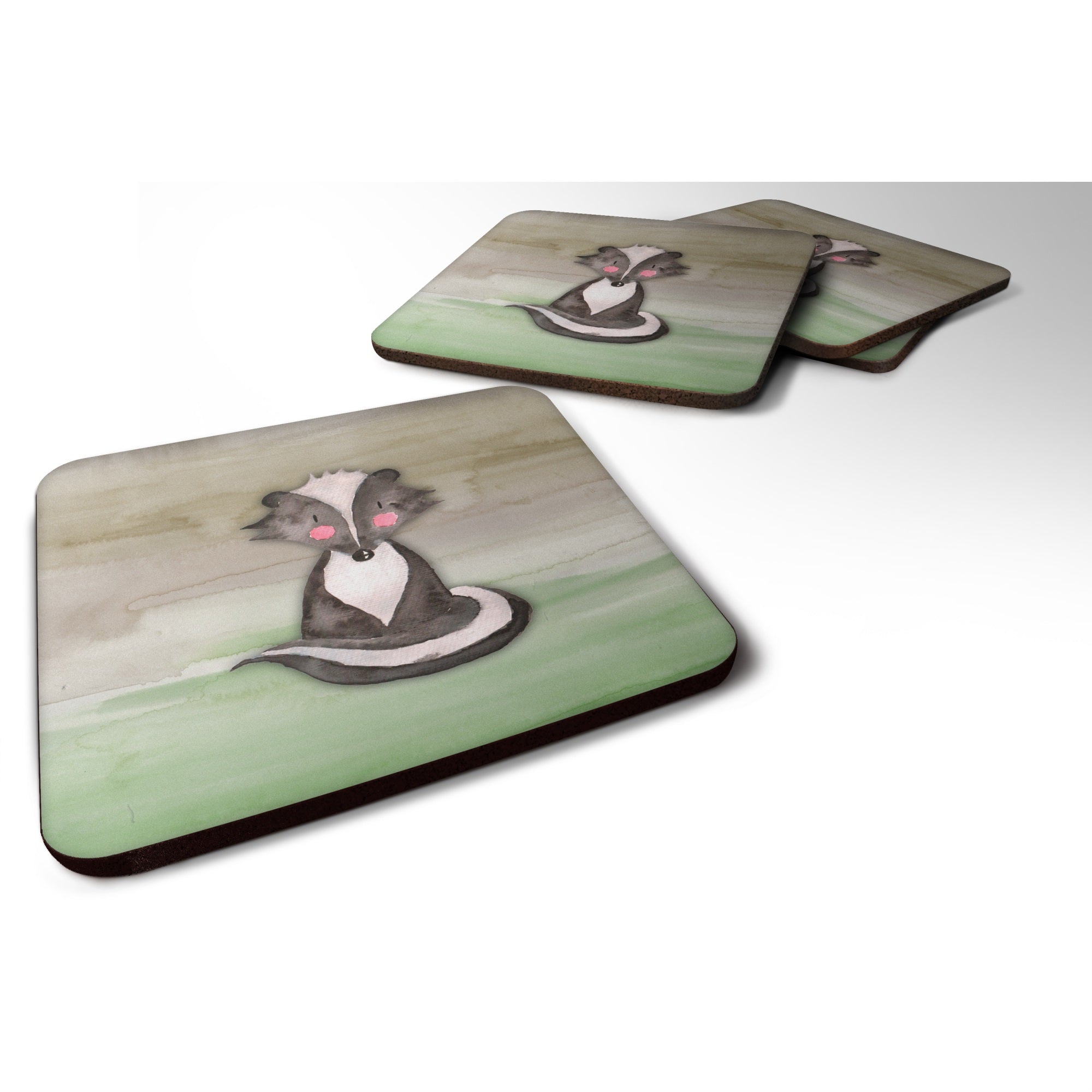 'Caroline'S Treasures Badger Watercolor Decorative Coasters, 3.5, Multicolor''