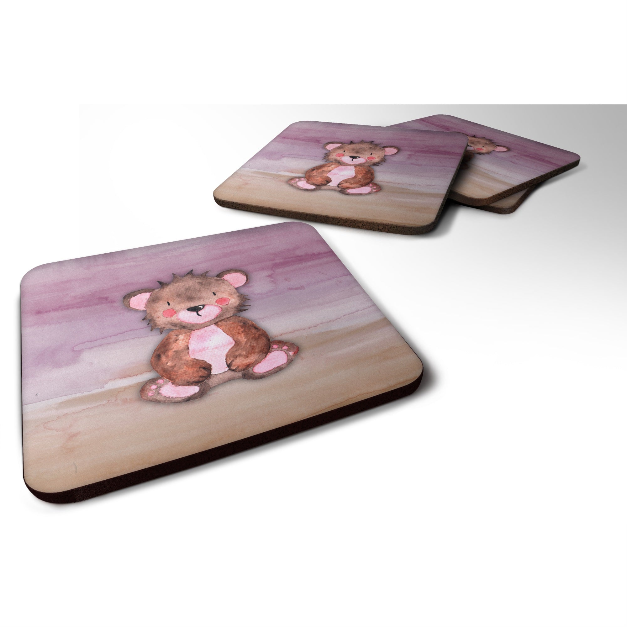 'Caroline'S Treasures Bear Cub Watercolor Decorative Coasters, 3.5, Multicolor''
