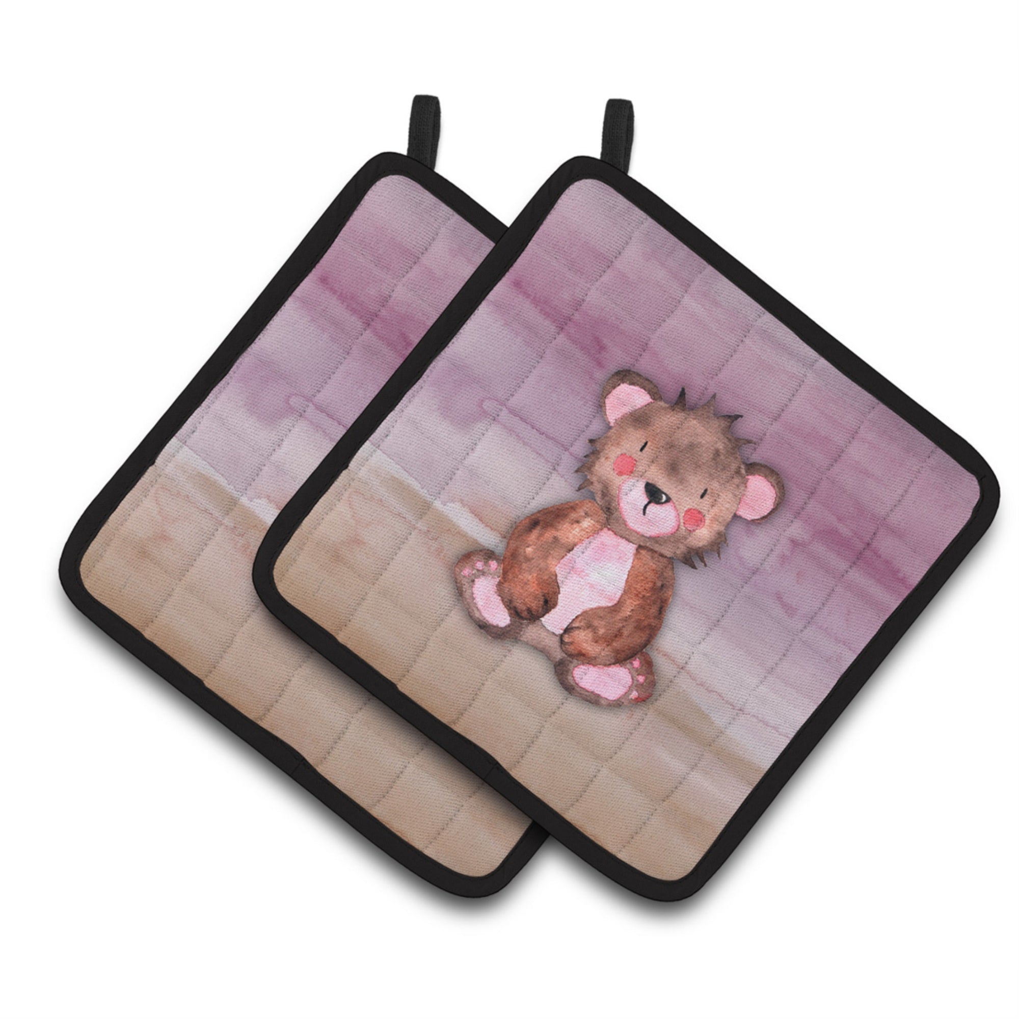 'Caroline'S Treasures Bear Cub Watercolor Decorated Pot Holder, 7.5'''' X 7.5'''', Multicolor''