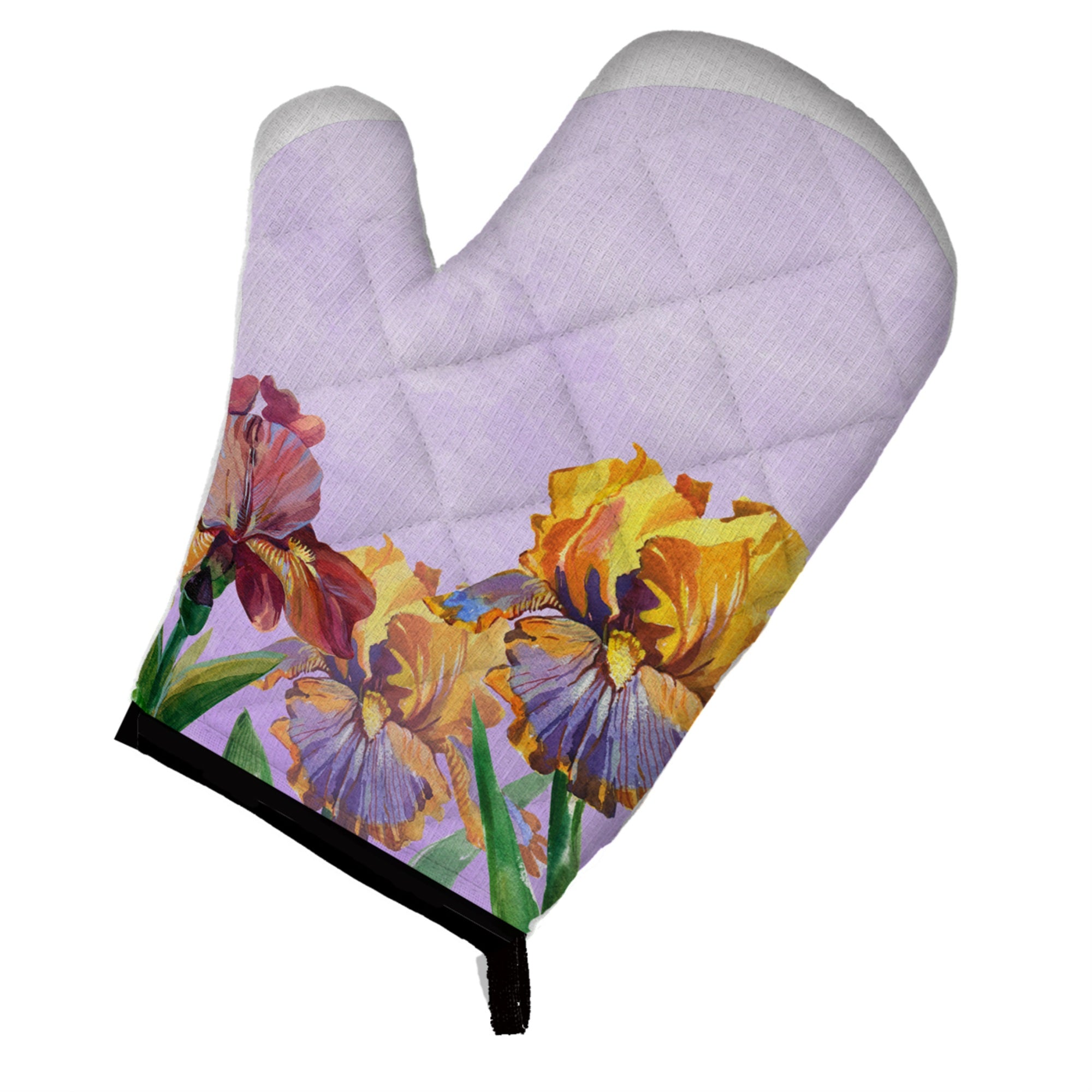 'Caroline'S Treasures Purple And Yellow Iris, Large, Multicolor Oven Mitt''