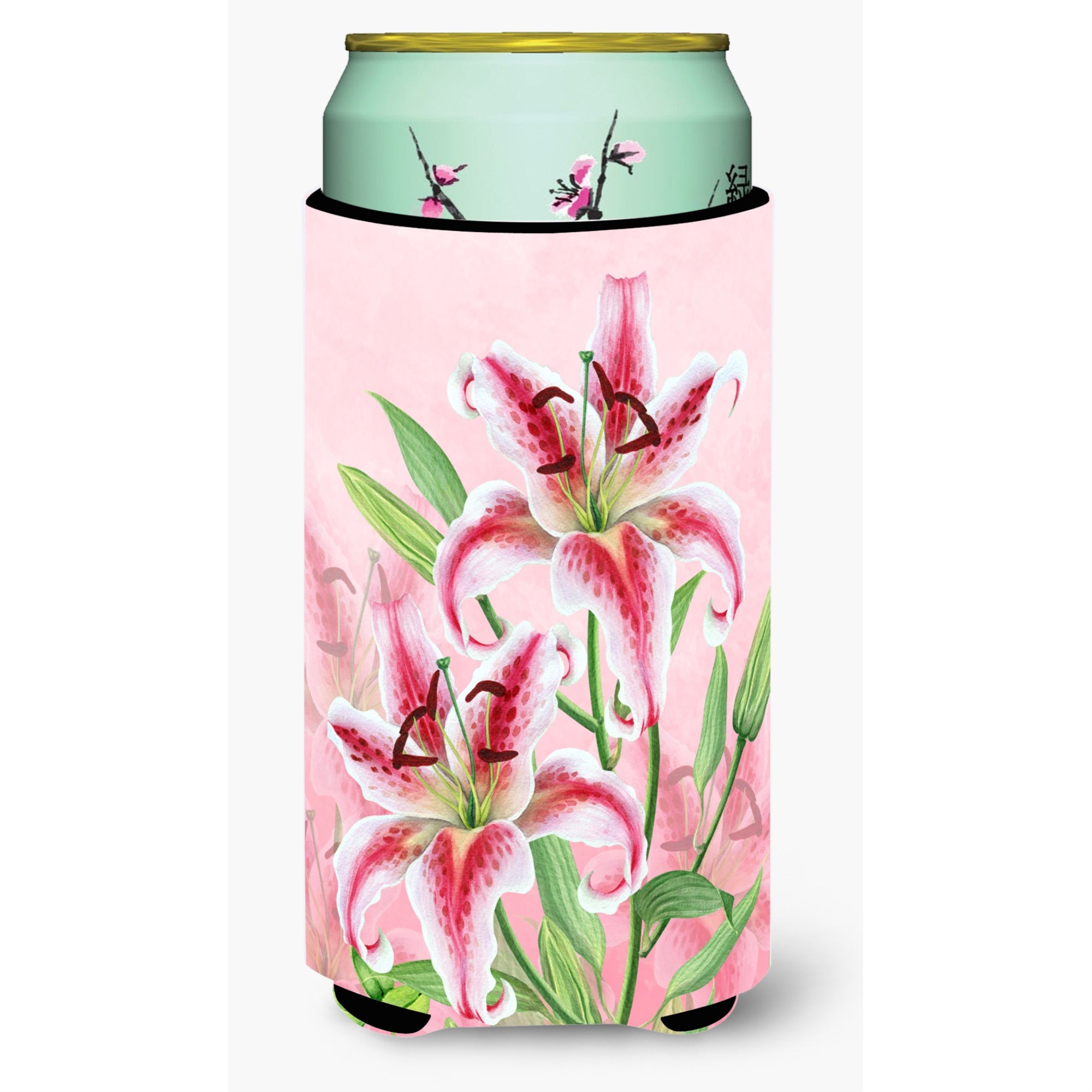 'Caroline'S Treasures Bb7446Tbc Pink Lillies Tall Boy Insulator Hugger Cold-Beverage-Koozies, Multicolor''