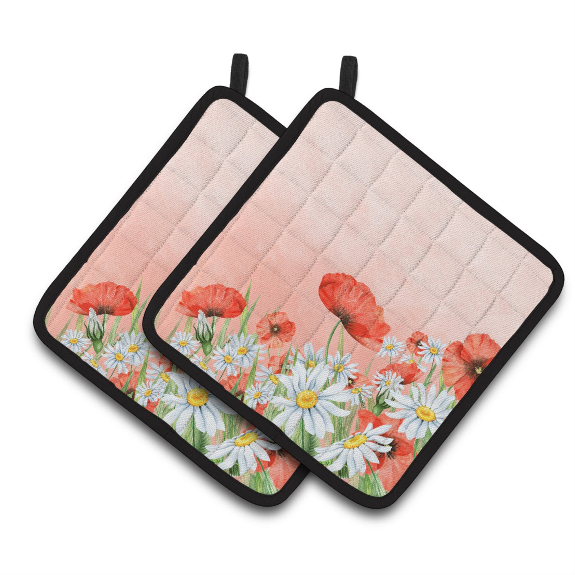 'Caroline'S Treasures Bb7448Pthd Poppies And Chamomiles Pair Of Pot Holders Potholders, Multicolor''