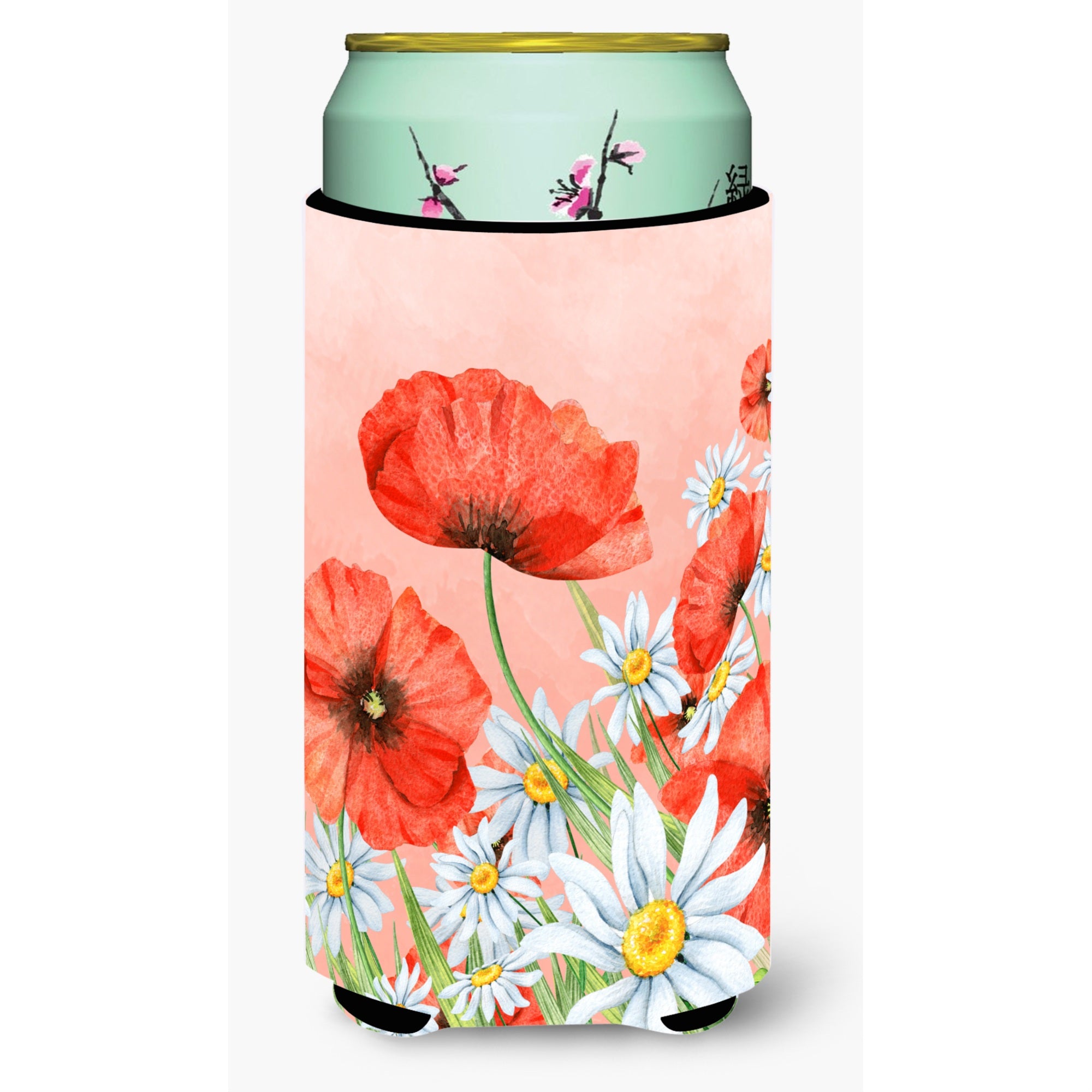 'Caroline'S Treasures Bb7448Tbc Poppies And Chamomiles Tall Boy Hugger Cold-Beverage-Koozies, Multicolor''