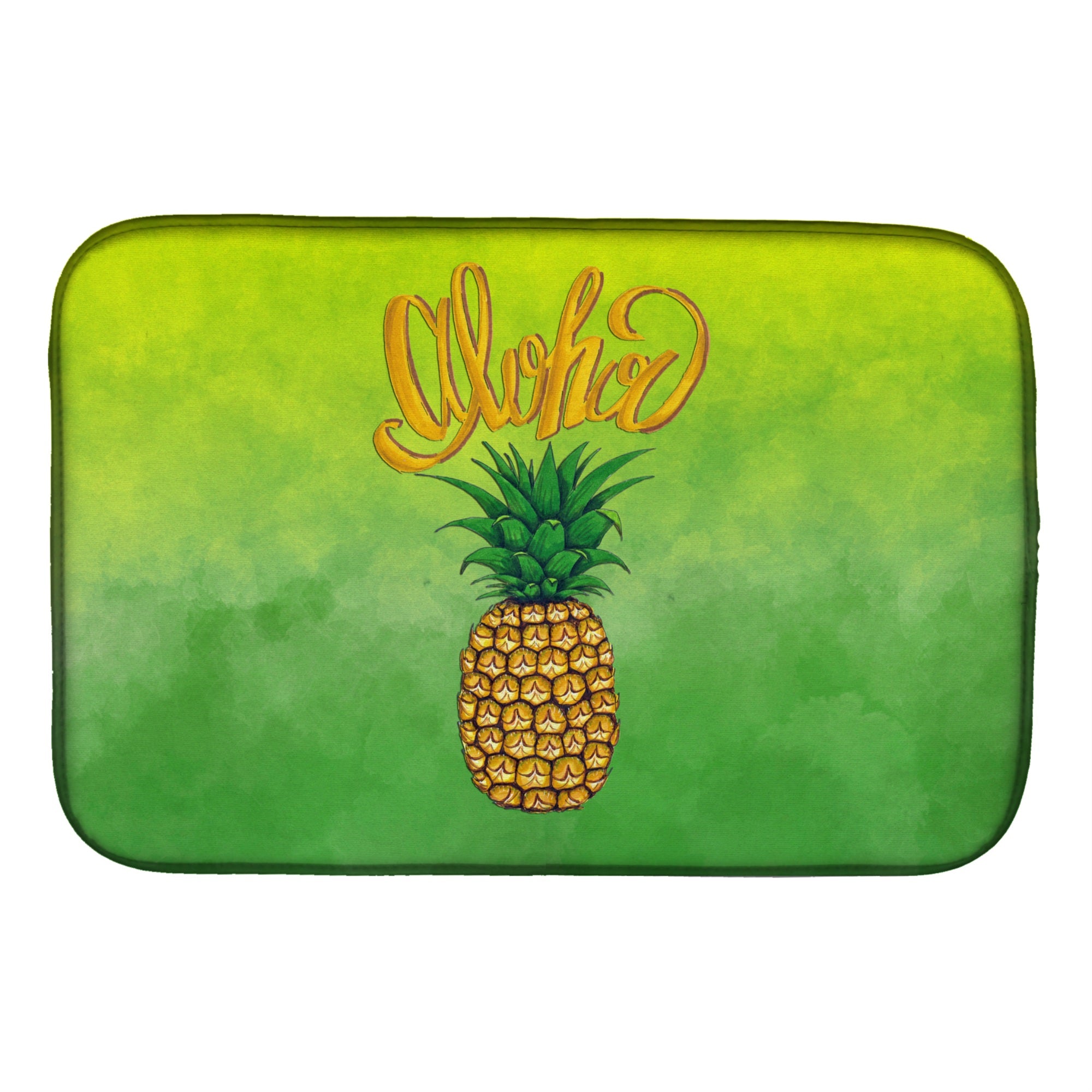 'Caroline'S Treasures Aloha Pineapple Welcome Dish Drying Mat, 14'''' X 21'''', Multicolor''
