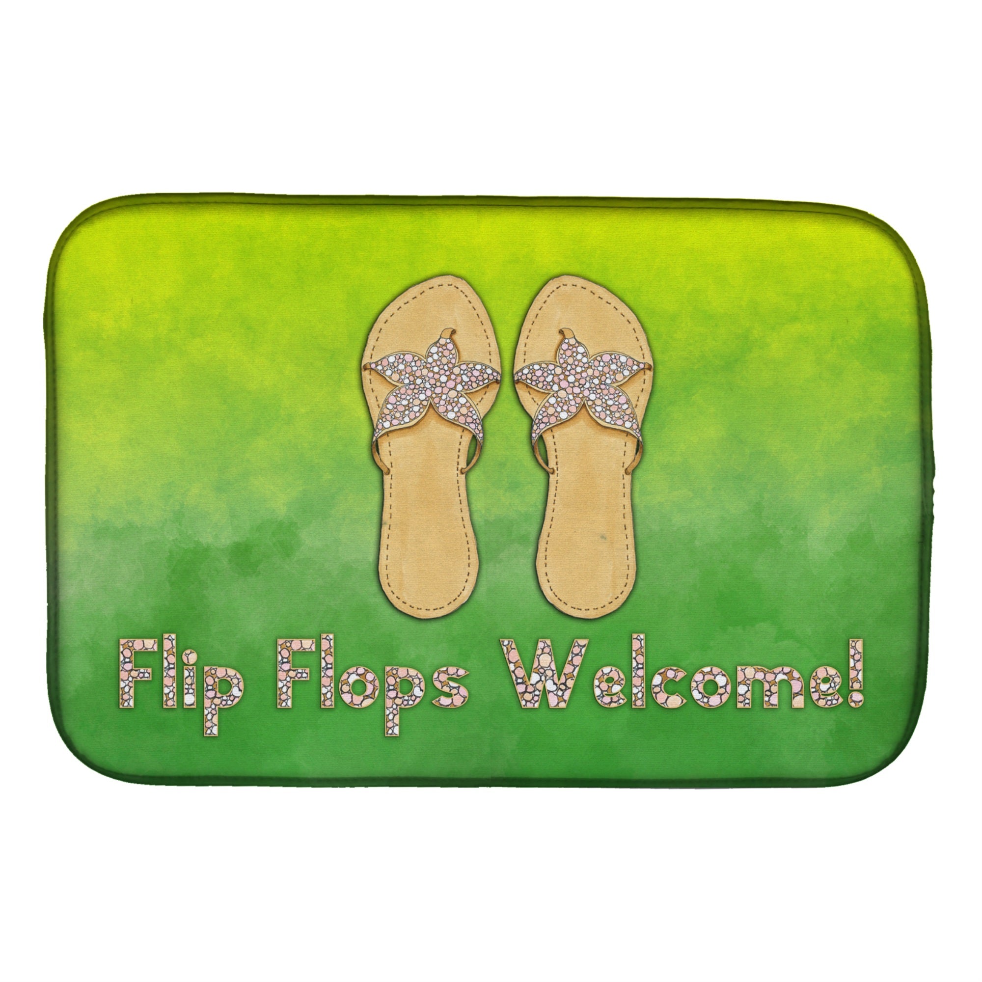 'Caroline'S Treasures Flip Flops Welcome Dish Drying Mat, 14'''' X 21'''', Multicolor''