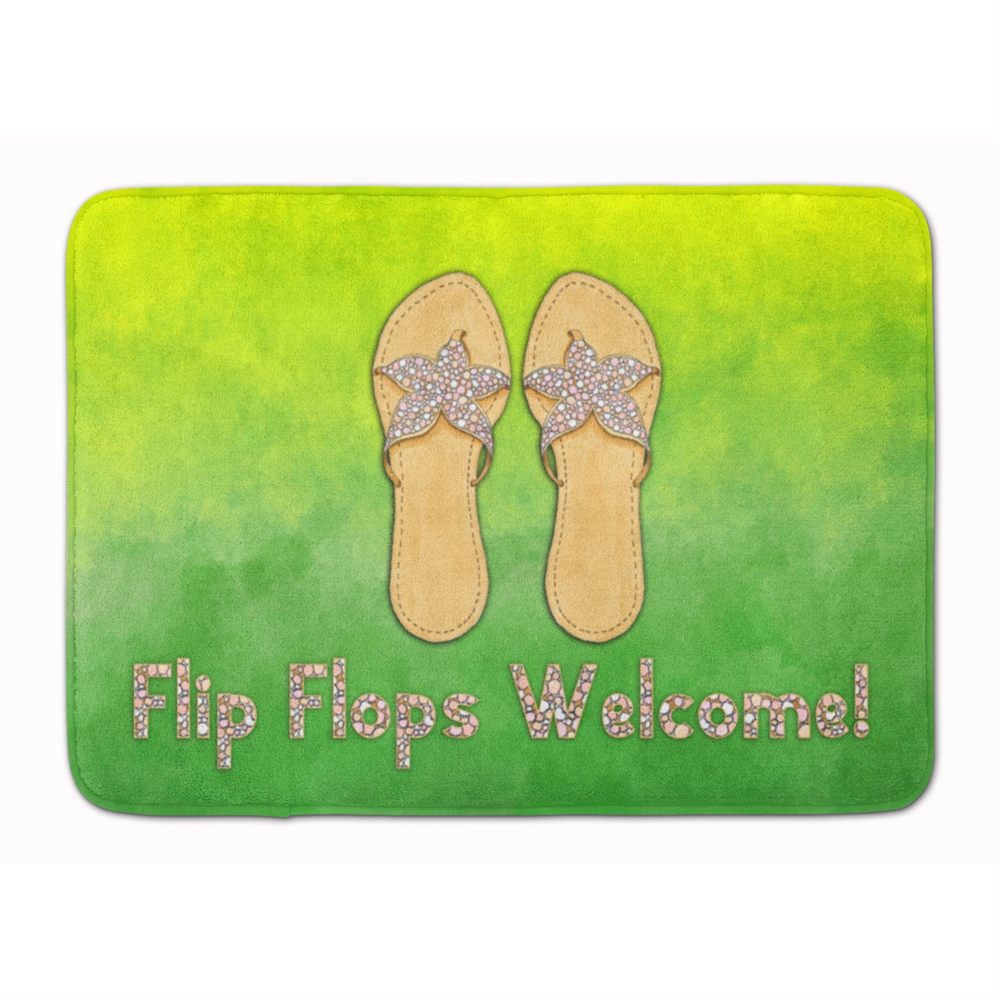 'Caroline'S Treasures Flip Flops Welcome Machine Washable Memory Foam Mat Doormats, Multicolor''