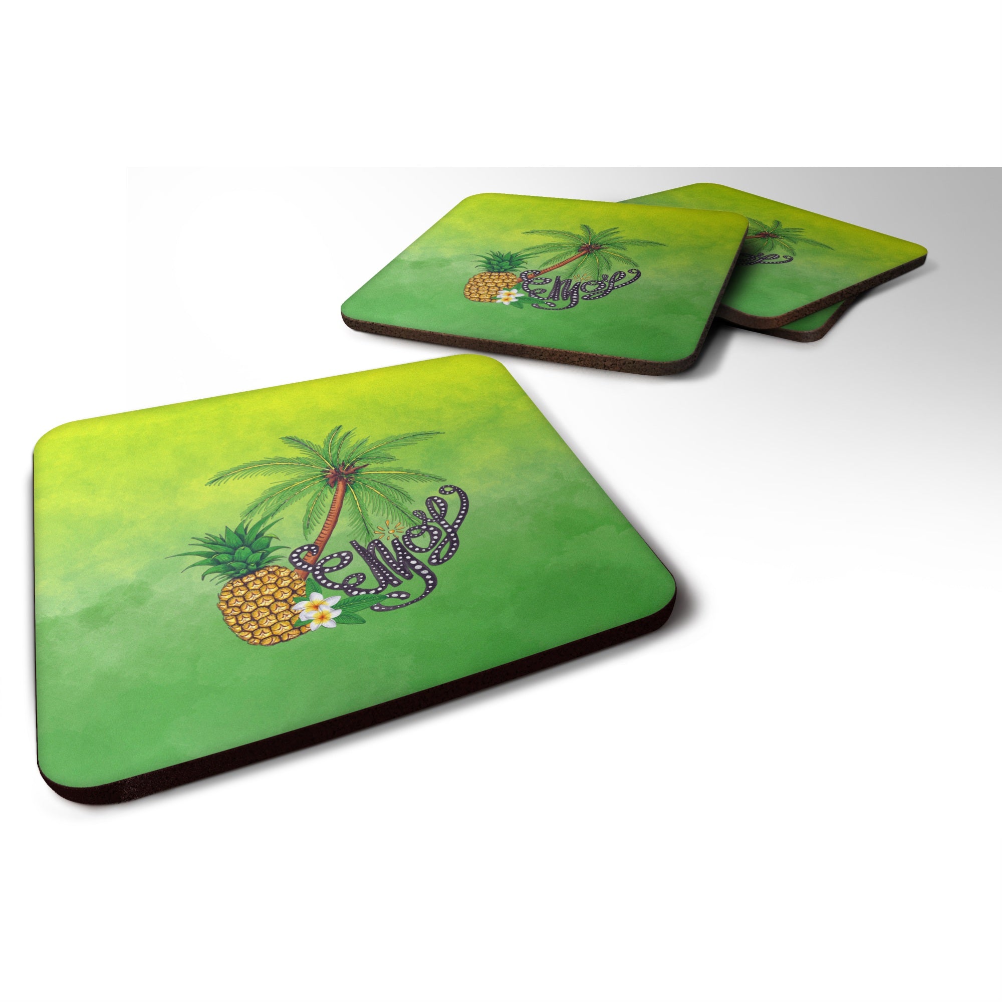 'Caroline'S Treasures Bb7456Fc Summer Enjoy Foam Set Of 4 Coasters, Multicolor''