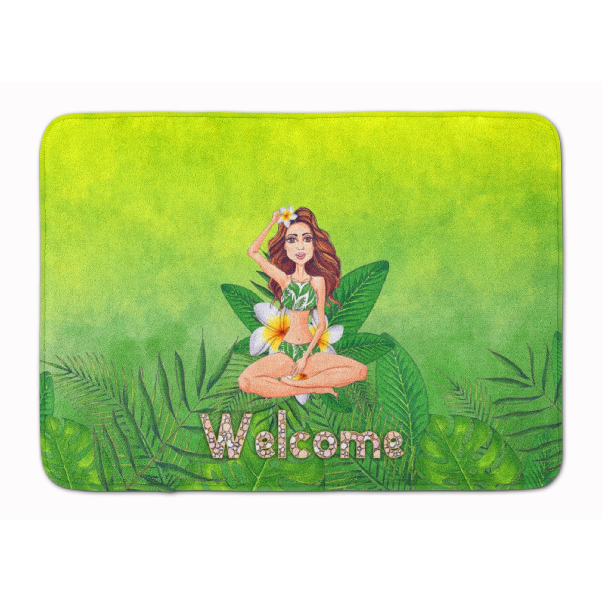 'Caroline'S Treasures Welcome Lady In Bikini Summer Machine Washable Memory Foam Mat Doormats, Multicolor''