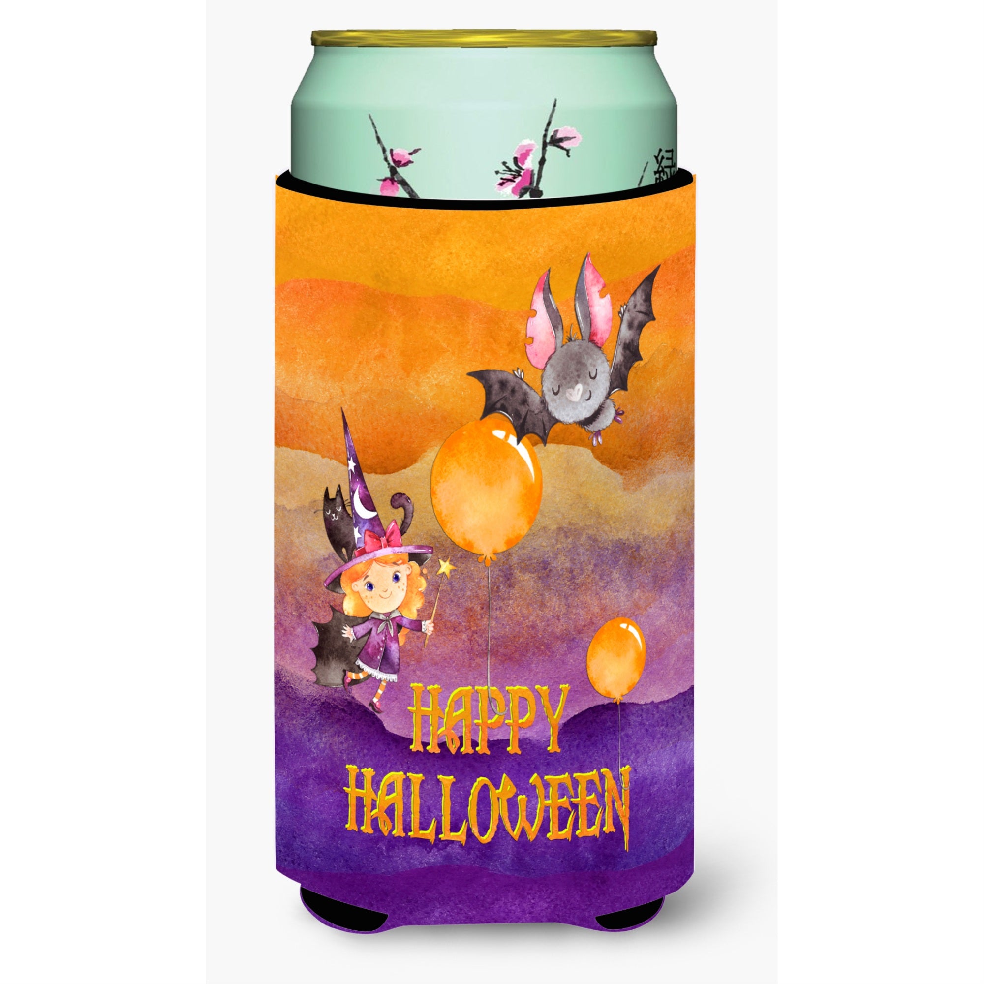 'Caroline'S Treasures Bb7458Tbc Halloween Little Witch And Bat Tall Boy Hugger Cold-Beverage-Koozies, Multicolor''
