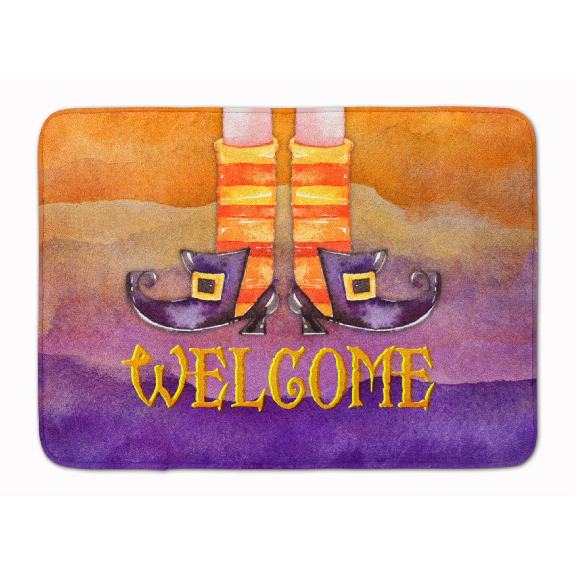 'Caroline'S Treasures Halloween Welcome Witches Feet Machine Washable Memory Foam Mat Doormats, Multicolor''