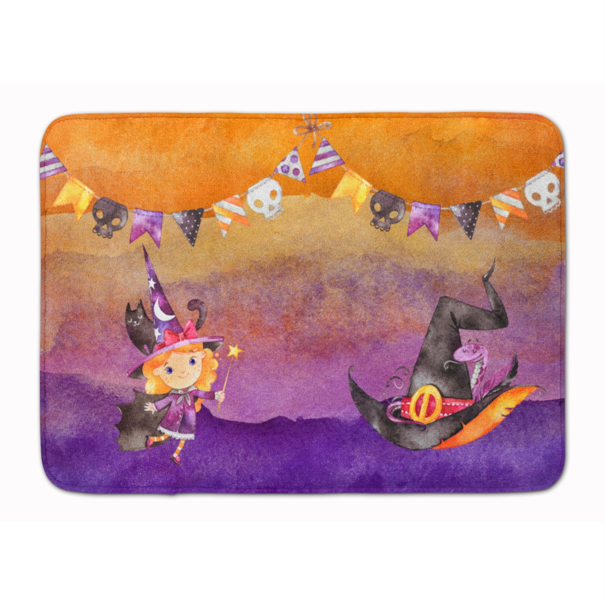 'Caroline'S Treasures Halloween Little Witch Party Machine Washable Memory Foam Mat Doormats, Multicolor''