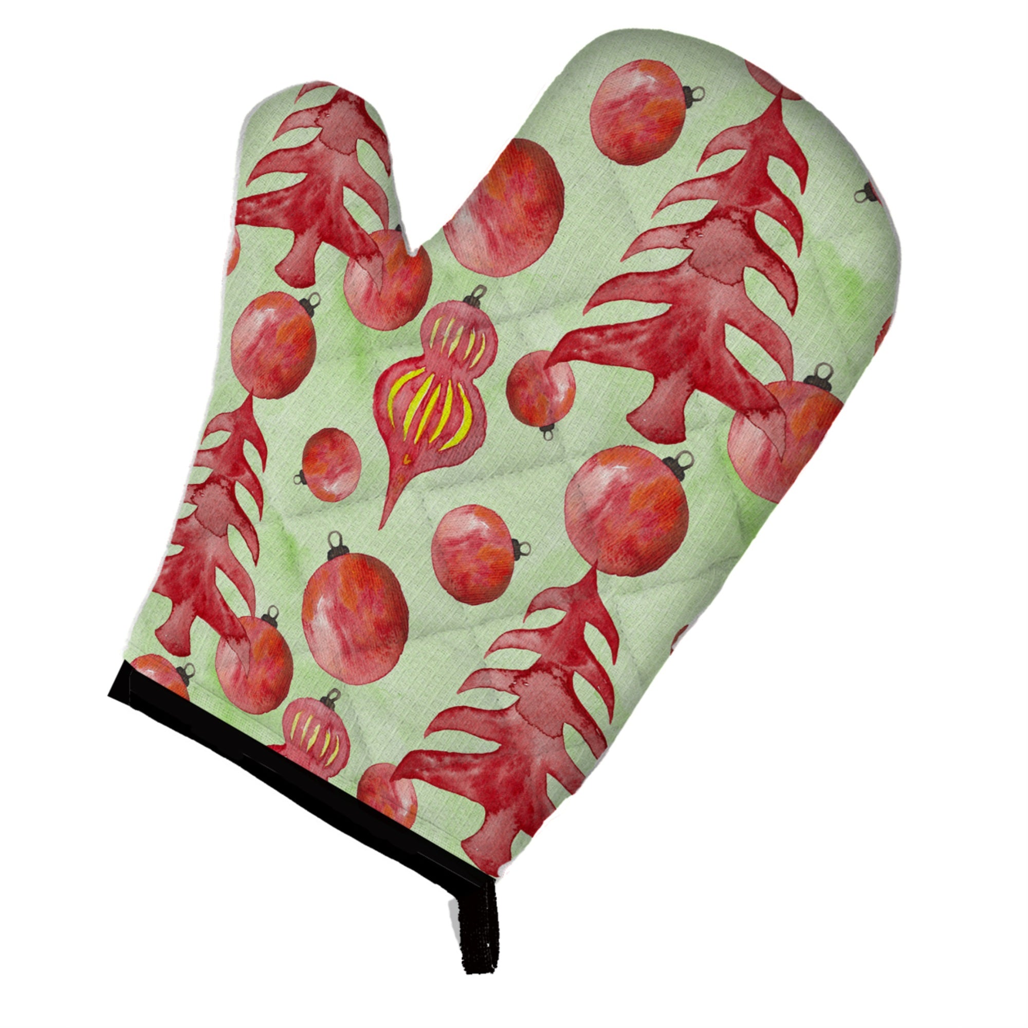 'Caroline'S Treasures Red Christmas Tree And Ornaments Decorated Oven Mitt, 12'''' X 8.5'''', Multicolor''