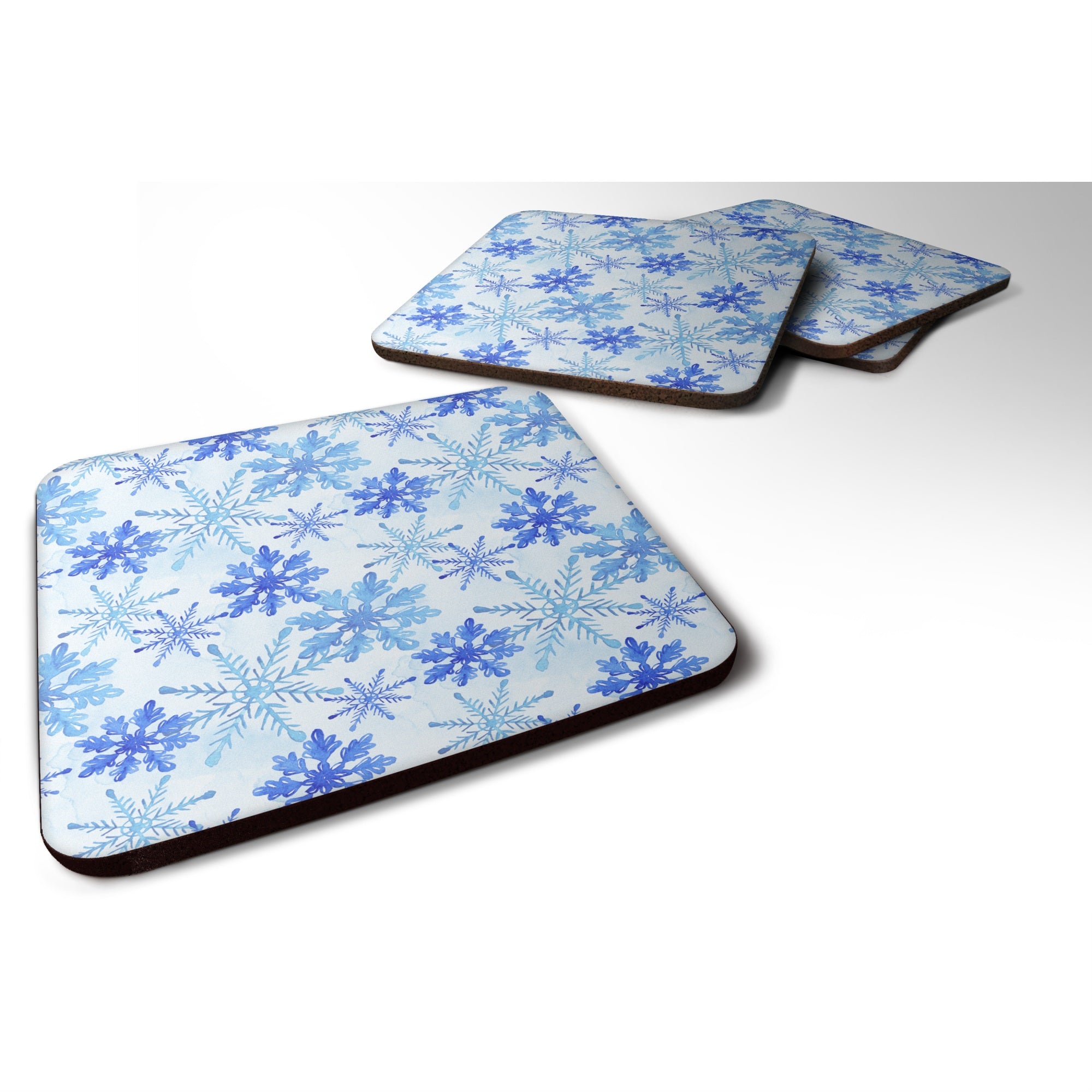 'Caroline'S Treasures Blue Snowflakes Watercolor Decorative Coasters, 3.5, Multicolor''