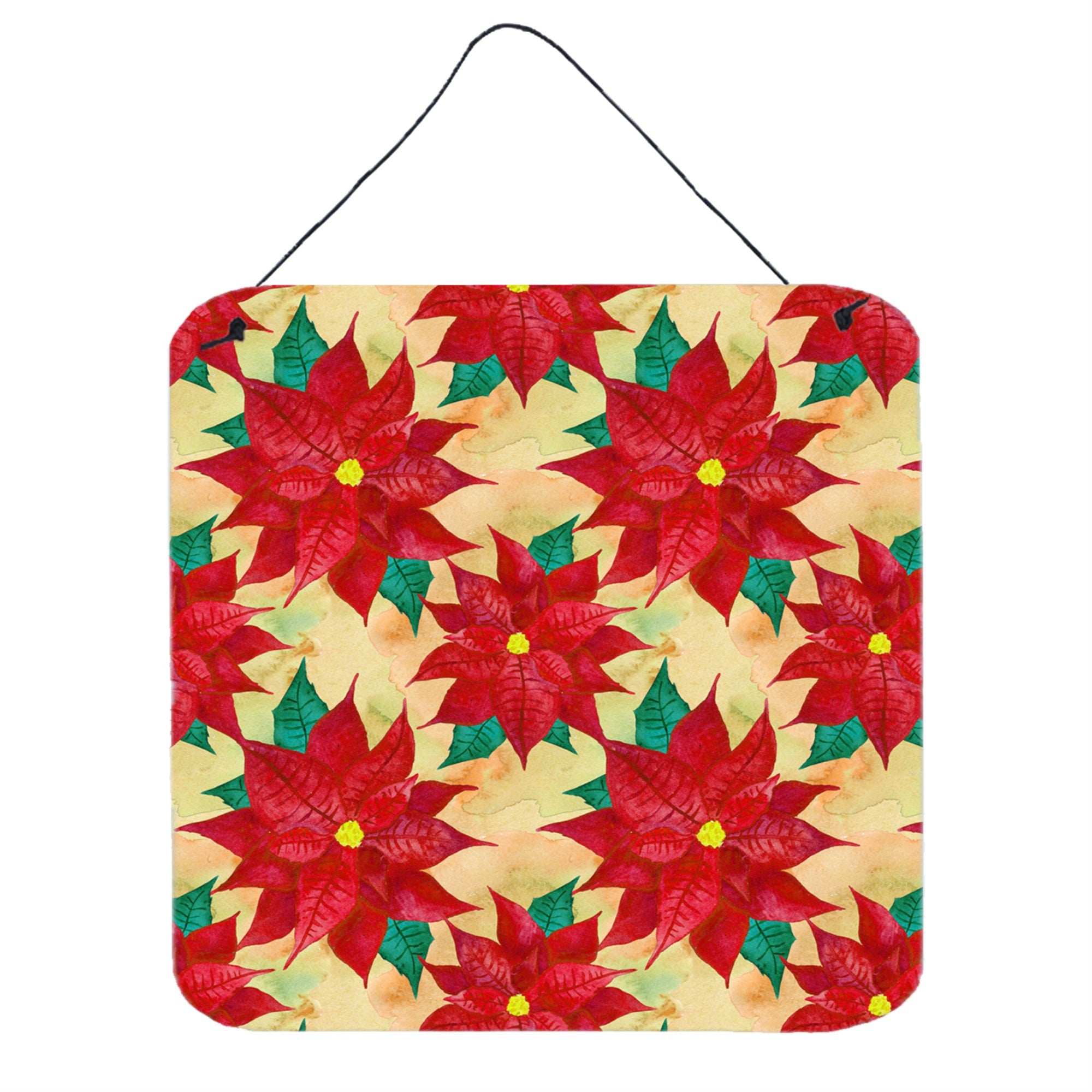 'Caroline'S Treasures Poinsettia Christmas Metal Print, 6'''' H X 6'''' W, Multicolor''