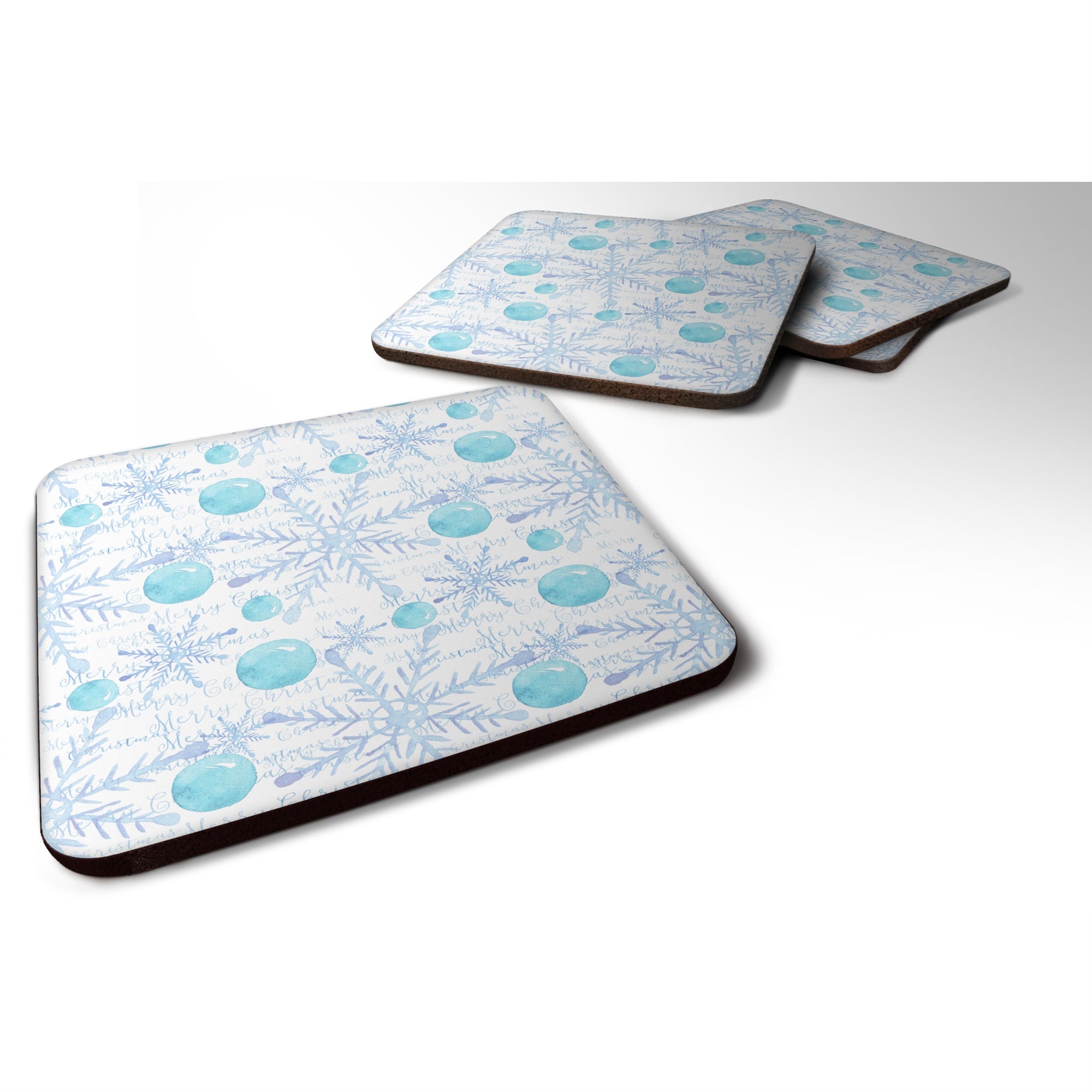 'Caroline'S Treasures Winter Snowflakes On White Decorative Coasters, 3.5, Multicolor''