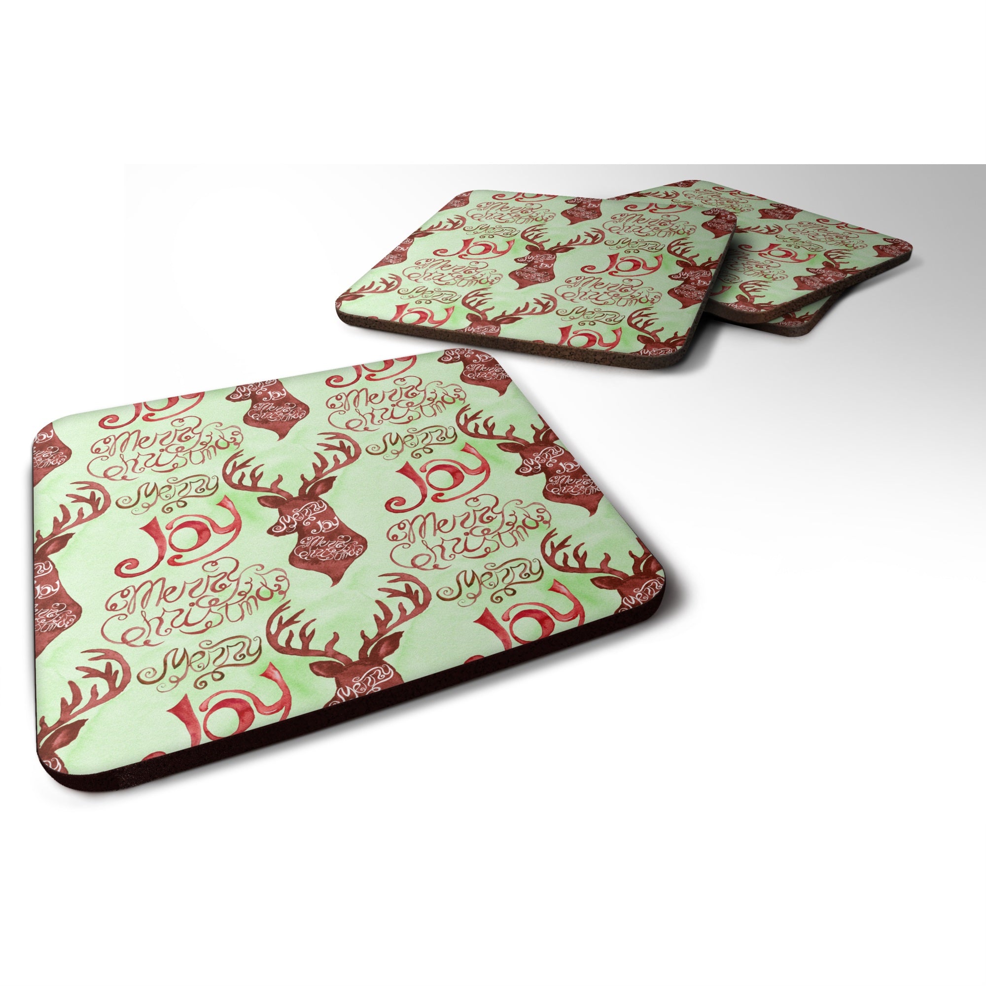 'Caroline'S Treasures Merry Christmas Joy Reindeer Decorative Coasters, 3.5, Multicolor''