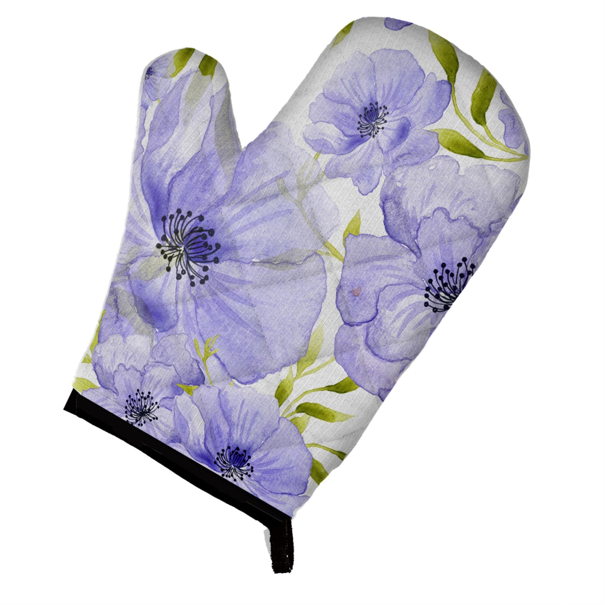 'Caroline'S Treasures Watercolor Blue Flowers Decorated Oven Mitt, 12'''' X 8.5'''', Multicolor''