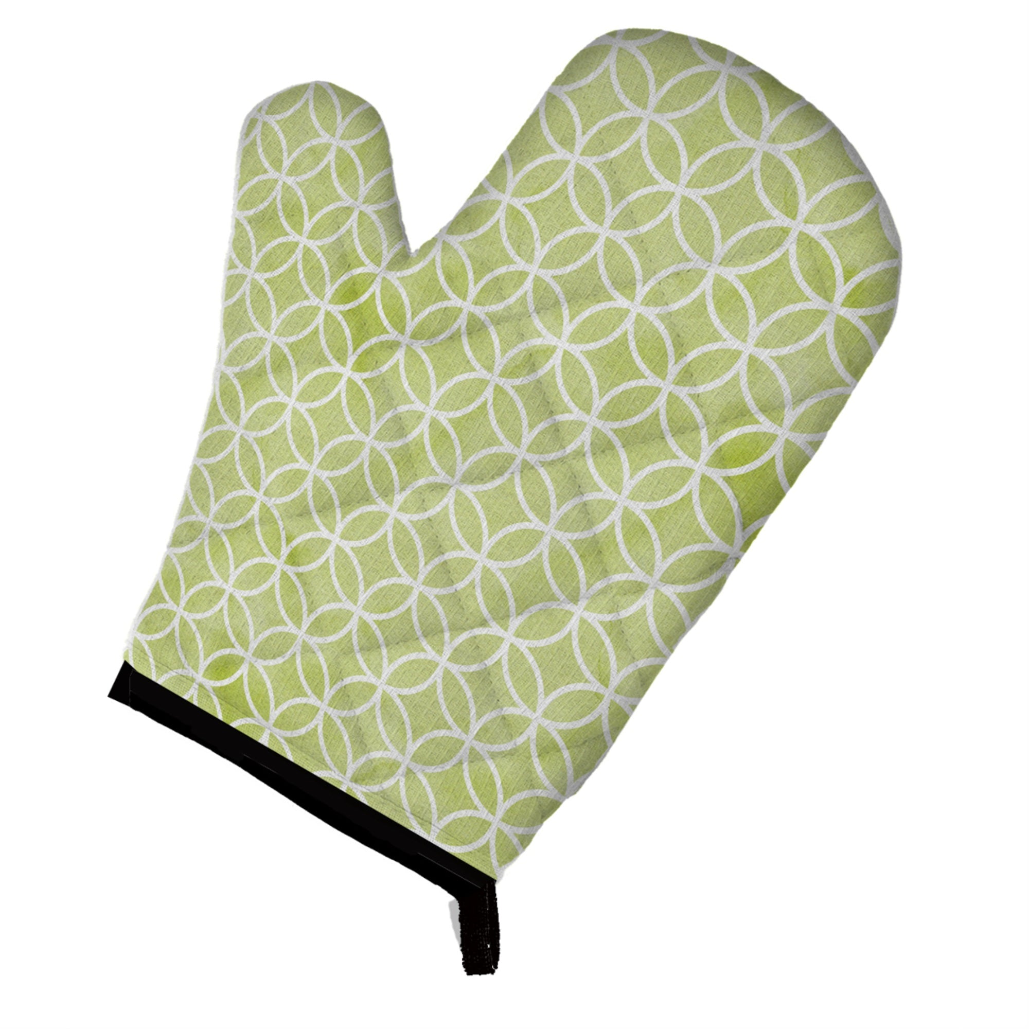 'Caroline'S Treasures Geometric Circles On Green Watercolor Decorated Oven Mitt, 12'''' X 8.5'''', Multicolor''