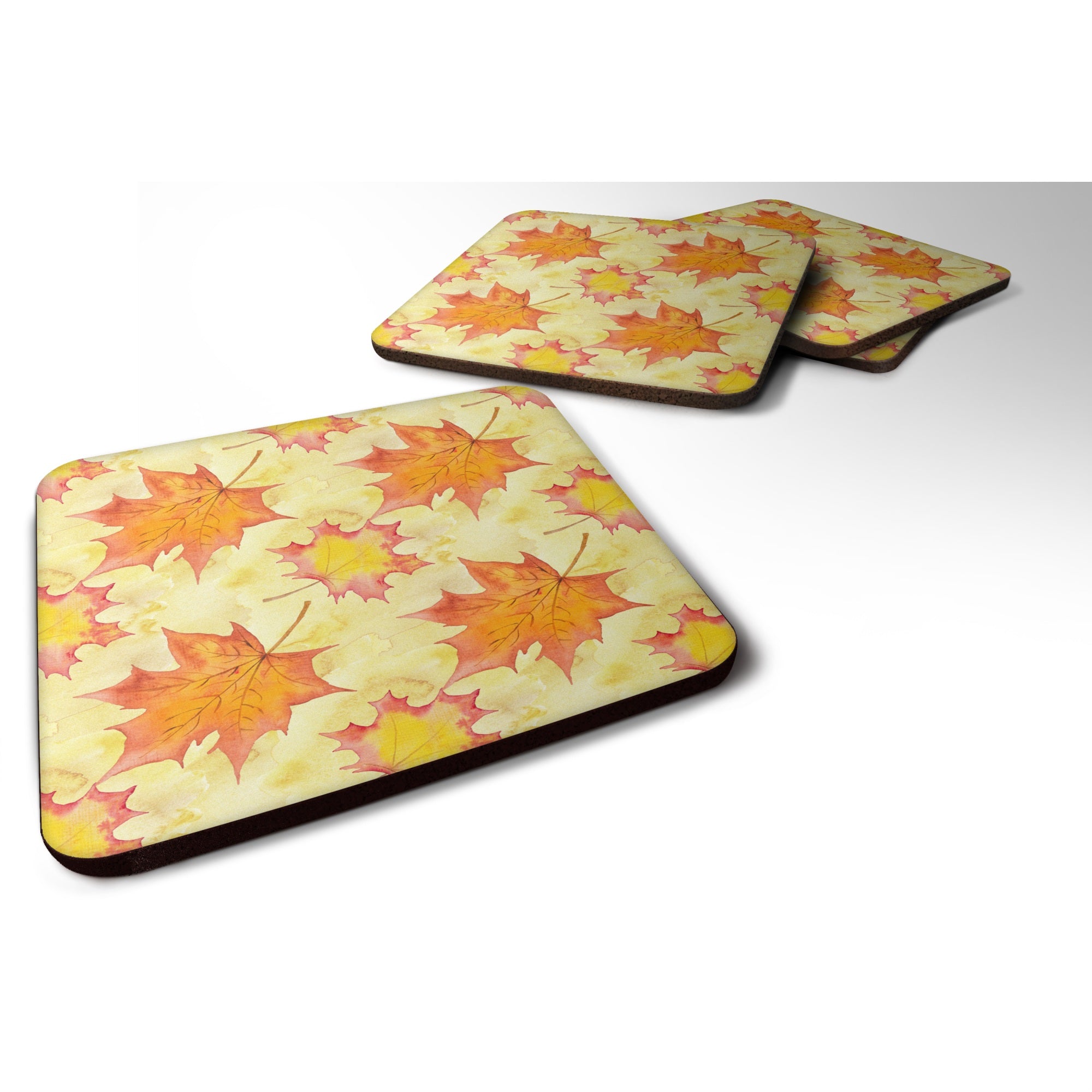 'Caroline'S Treasures Fall Leaves Scattered Decorative Coasters, 3.5, Multicolor''