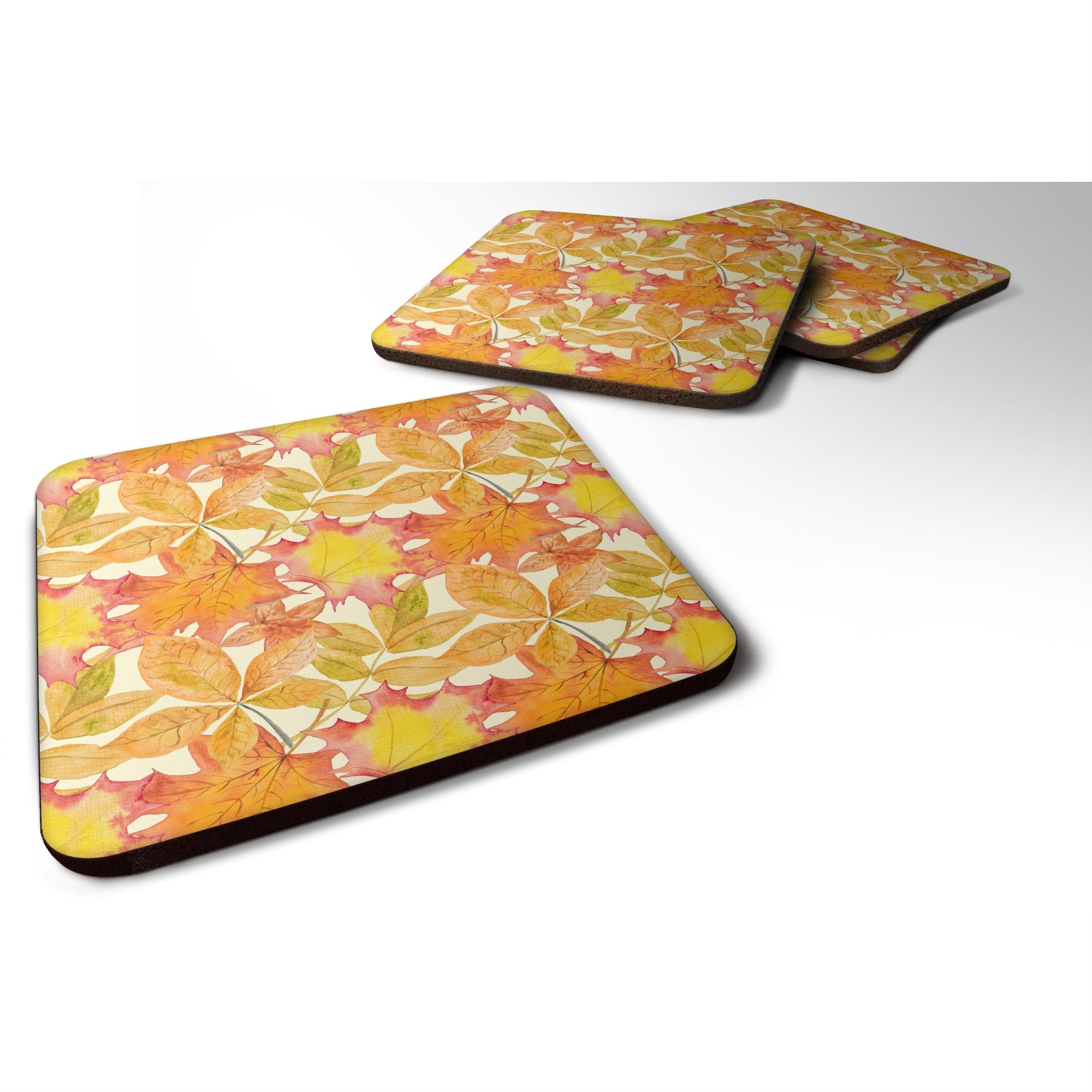 'Caroline'S Treasures Fall Leaves Watercolor Decorative Coasters, 3.5, Multicolor''