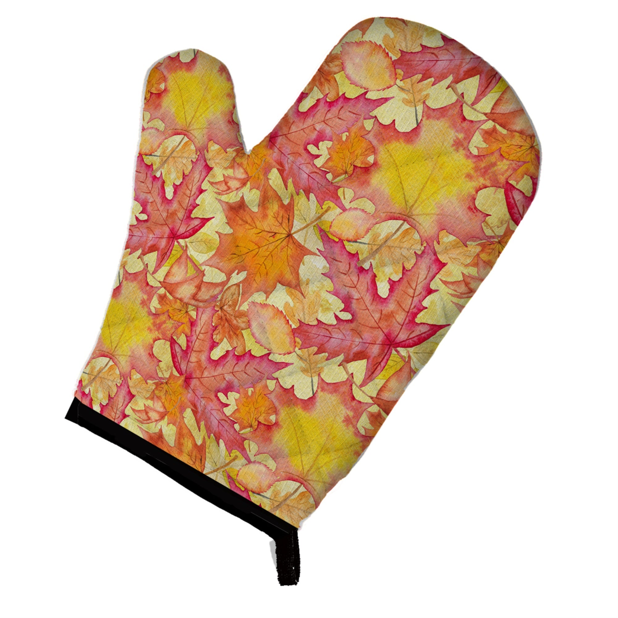'Caroline'S Treasures Fall Leaves Watercolor Red Decorated Oven Mitt, 12'''' X 8.5'''', Multicolor''