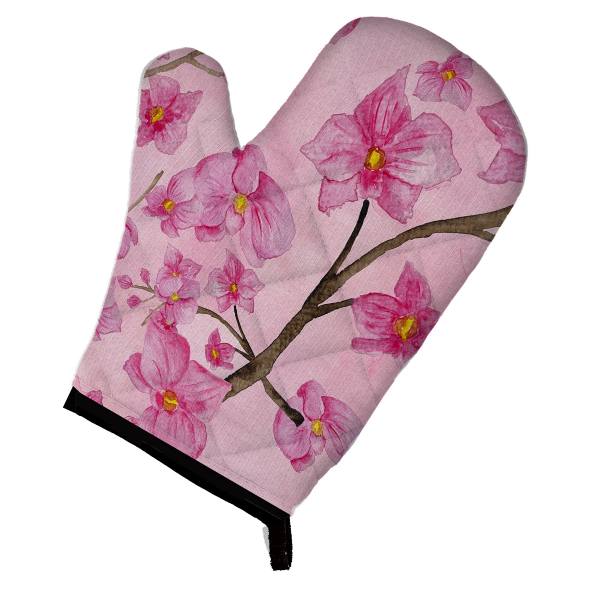'Caroline'S Treasures Watercolor Pink Flowers Decorated Oven Mitt, 12'''' X 8.5'''', Multicolor''