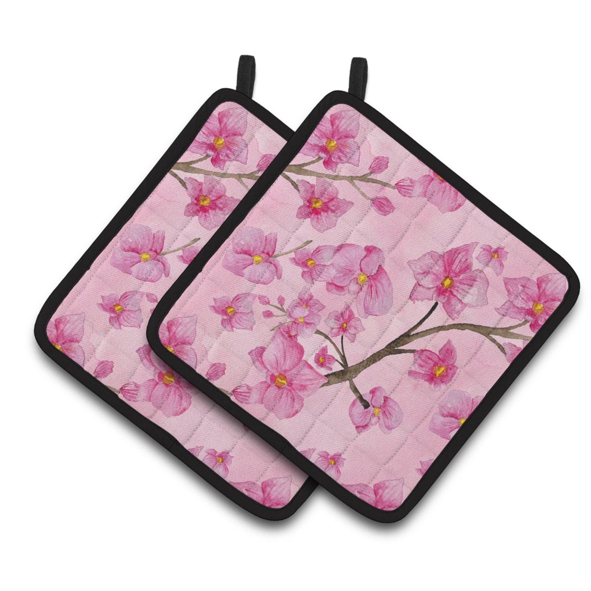 'Caroline'S Treasures Watercolor Pink Flowers Decorated Pot Holder, 7.5'''' X 7.5'''', Multicolor''