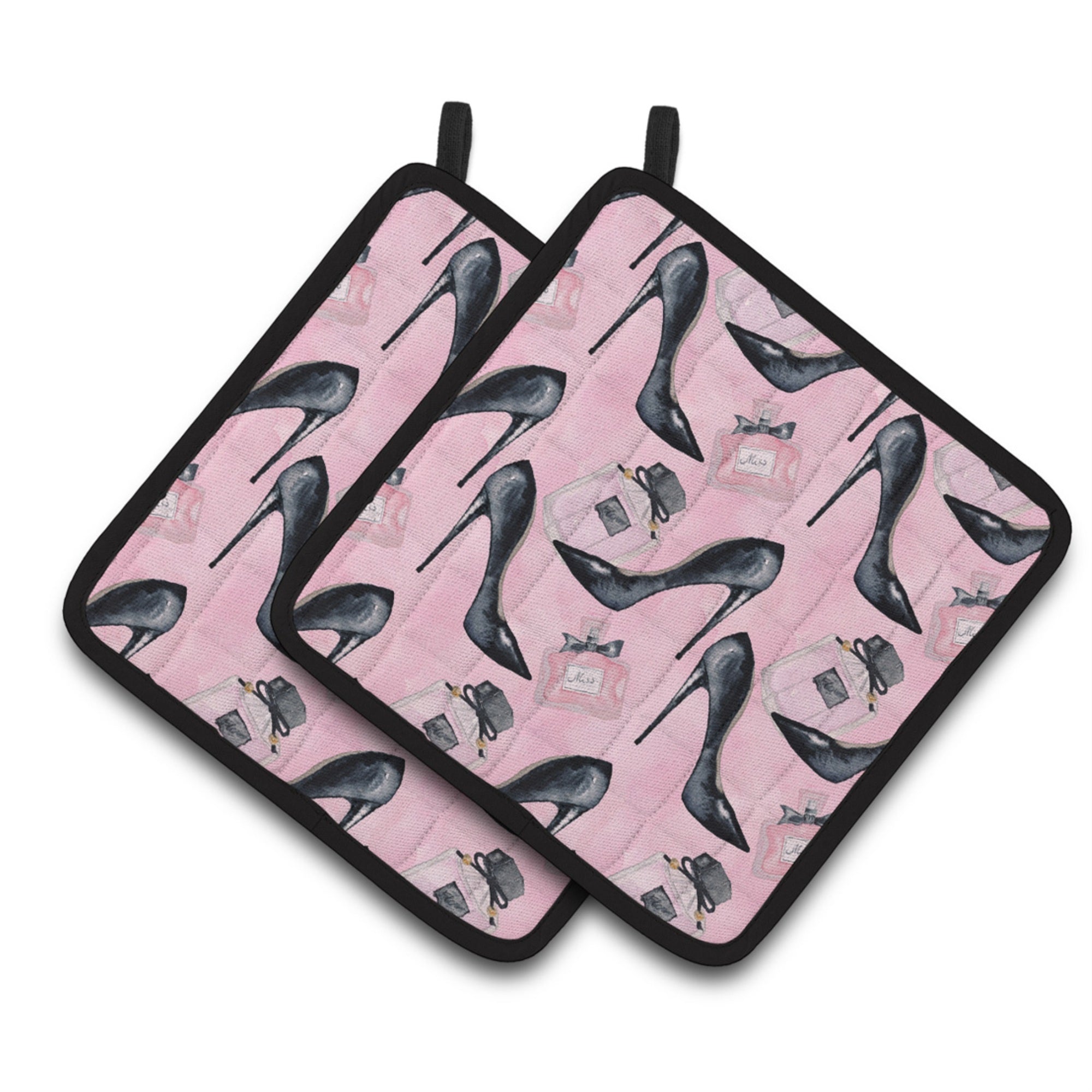 'Caroline'S Treasures Fashion Diva Shoes And Perfume Decorated Pot Holder, 7.5'''' X 7.5'''', Multicolor''