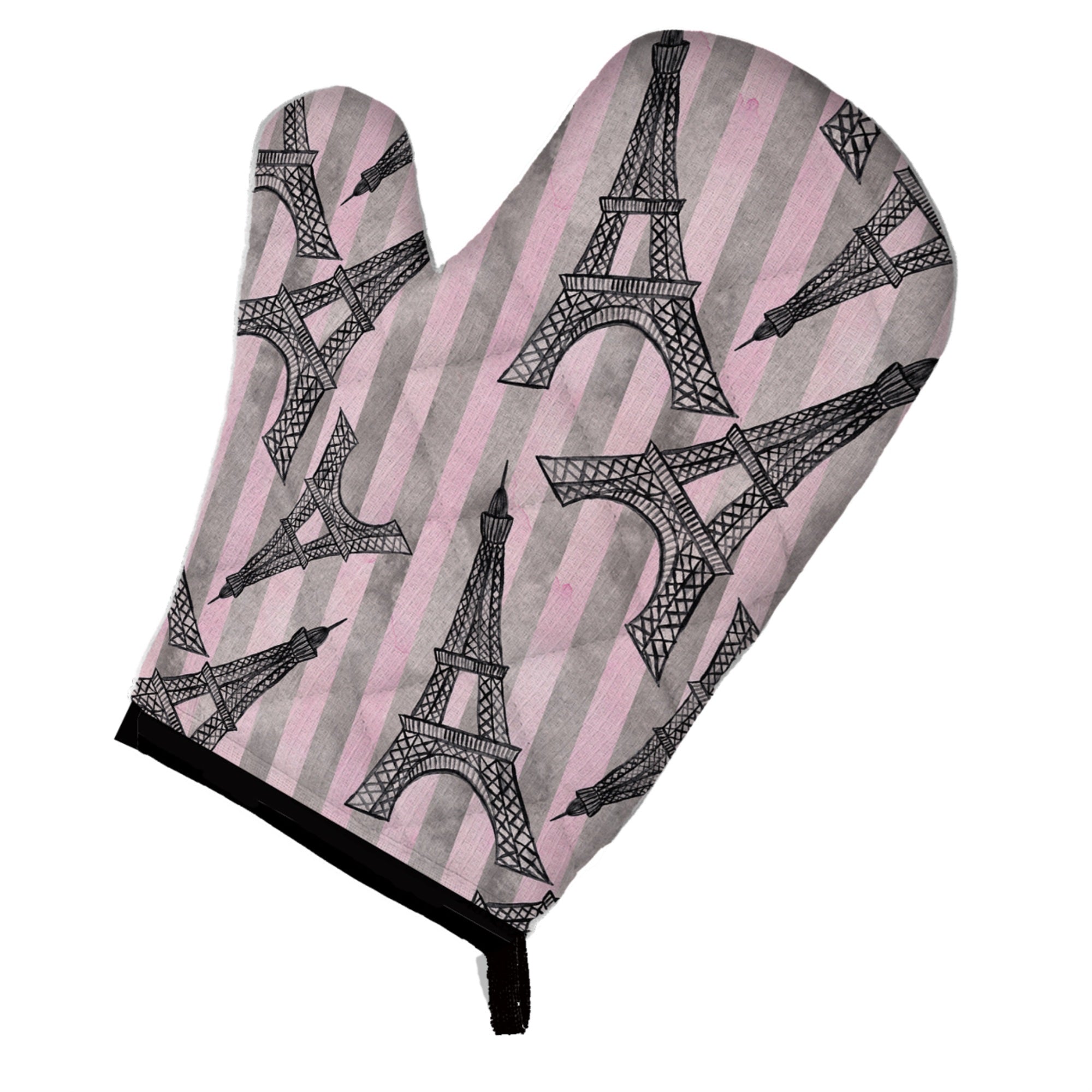 'Caroline'S Treasures Watercolor Eiffel Tower And Stripes Decorated Oven Mitt, 12'''' X 8.5'''', Multicolor''
