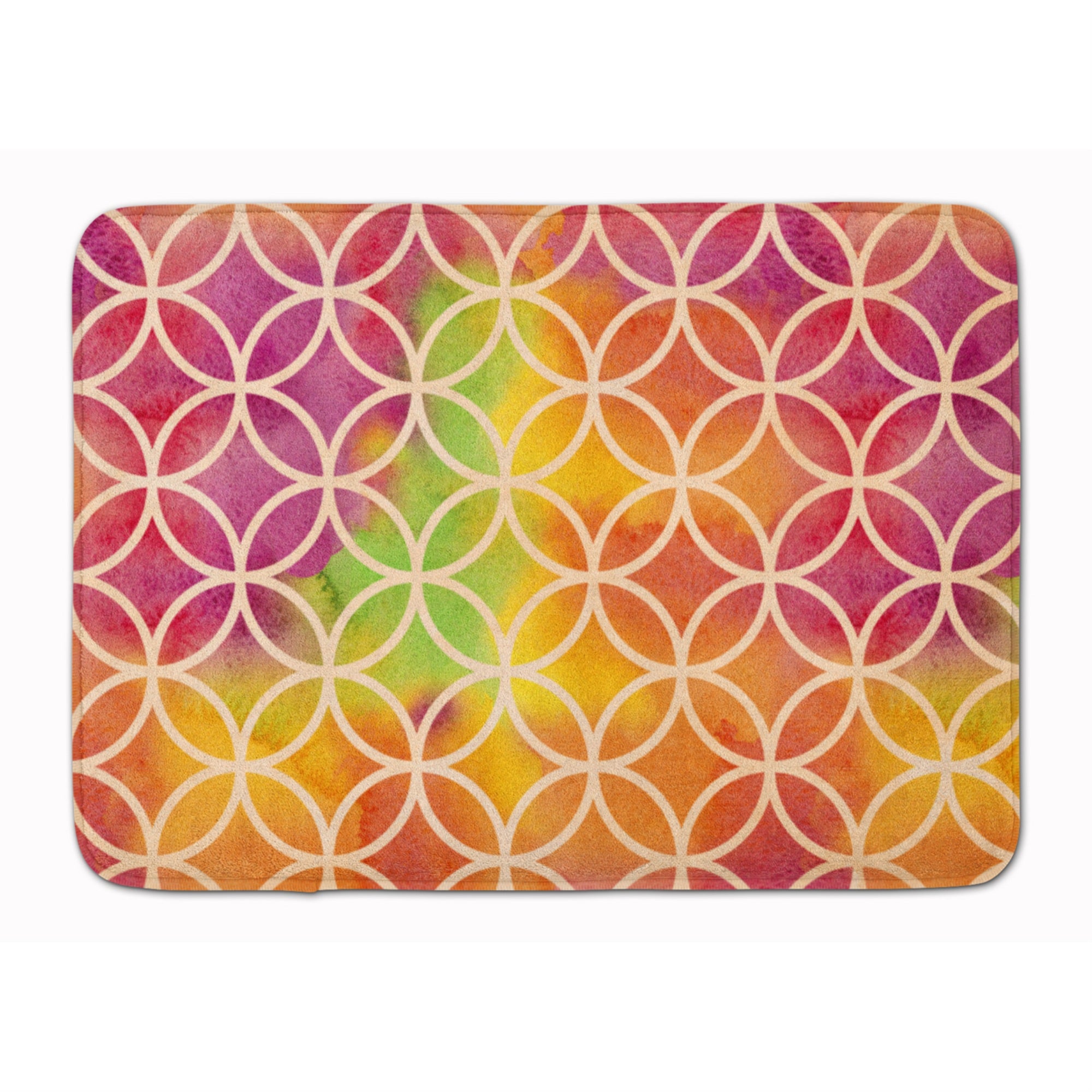 'Caroline'S Treasures Watercolor Rainbow Geometric Circles Floor Mat, 19'''' H X 27'''' W, Multicolor''