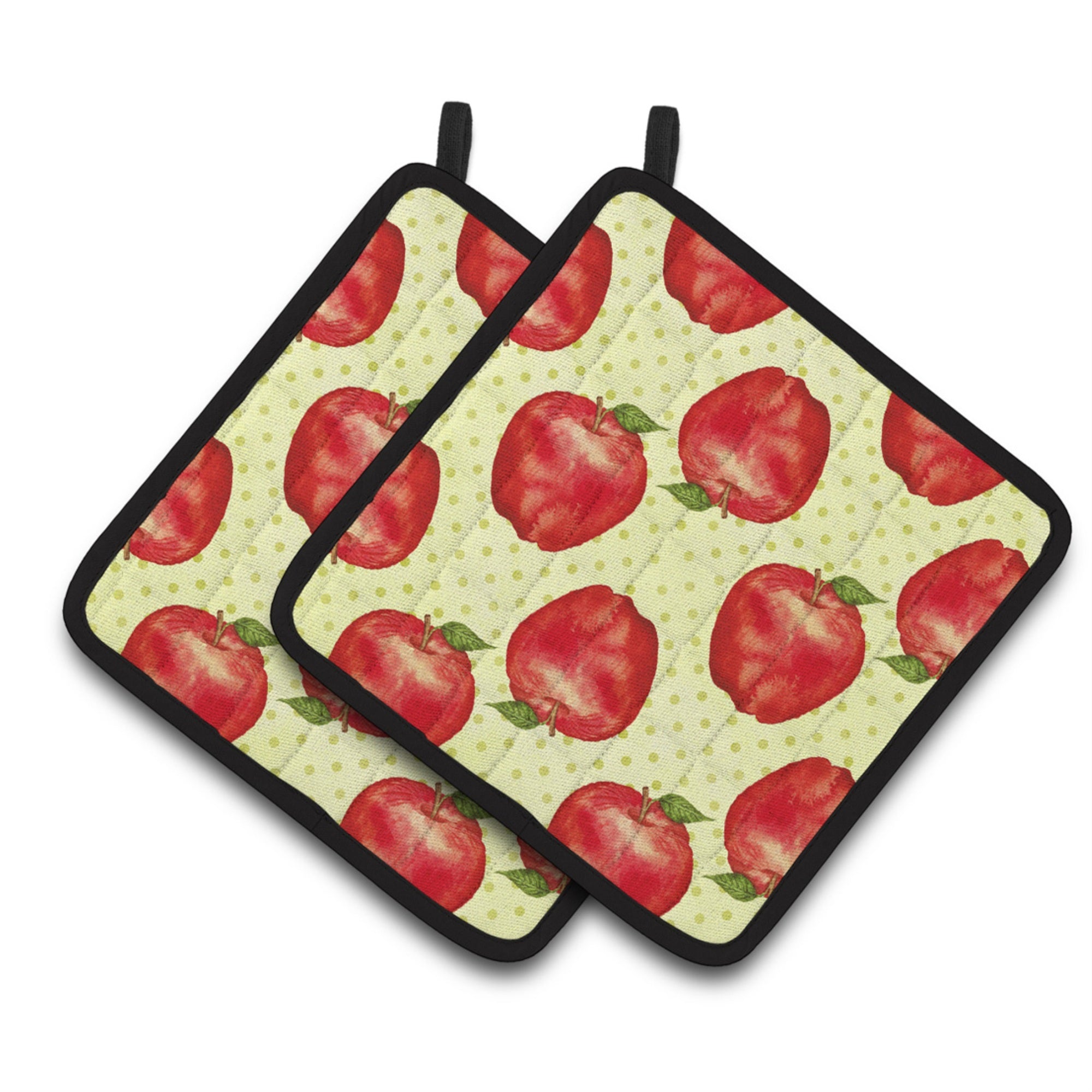'Caroline'S Treasures Watercolor Apples And Polka Dots Decorated Pot Holder, 7.5'''' X 7.5'''', Multicolor''