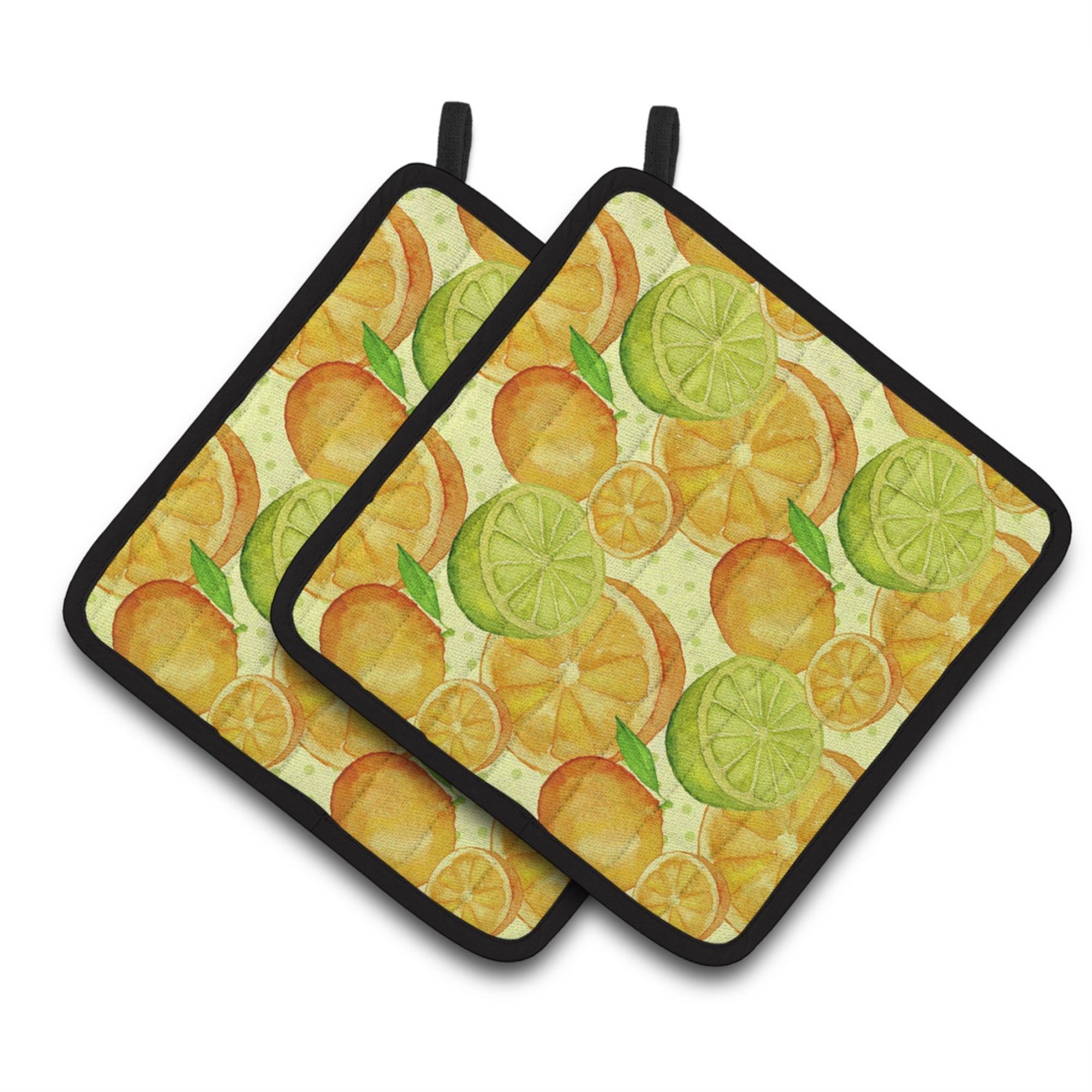 'Caroline'S Treasures Watercolor Limes And Oranges Citrus Decorated Pot Holder, 7.5'''' X 7.5'''', Multicolor''